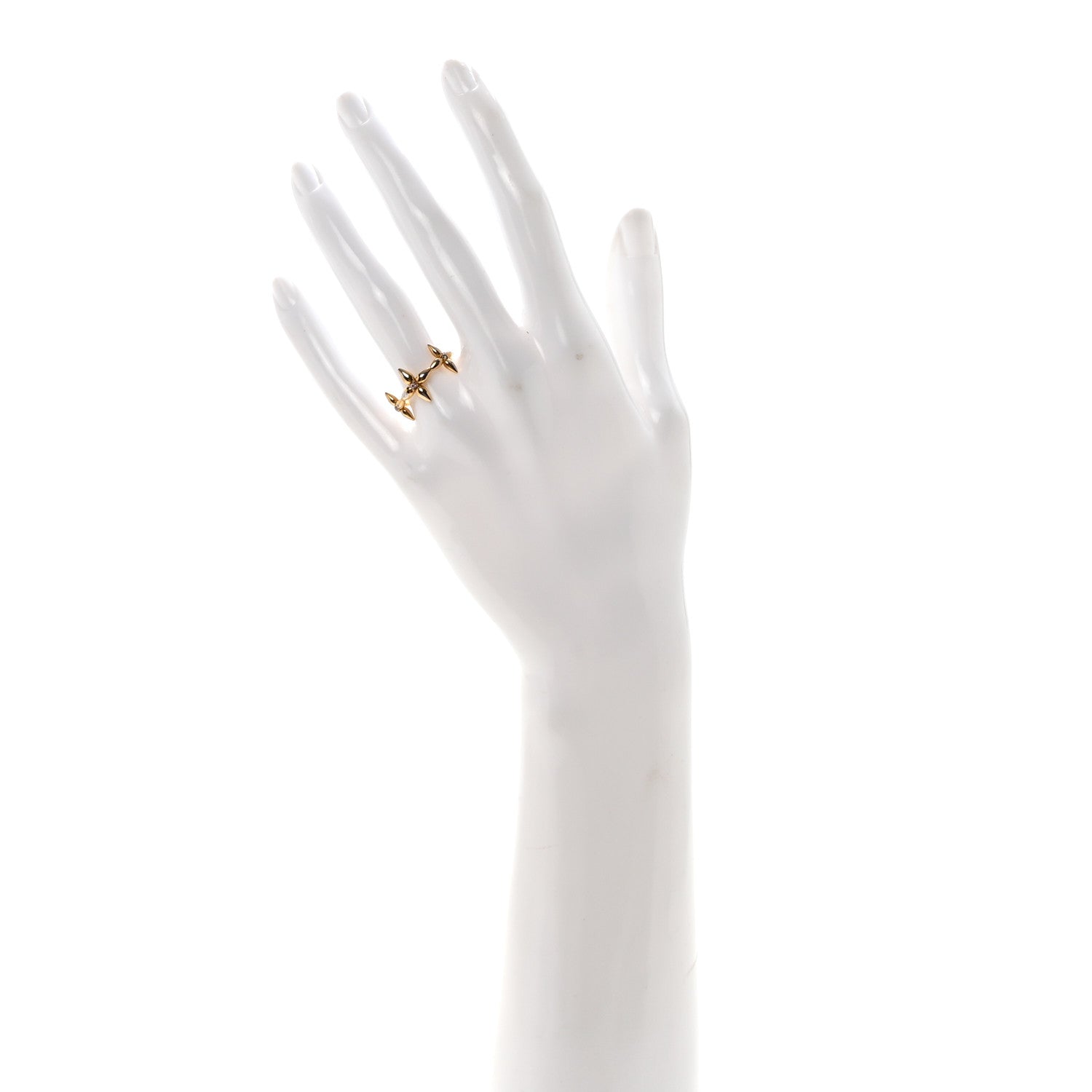 Metal Crystal Louisette Signature Ring M Gold