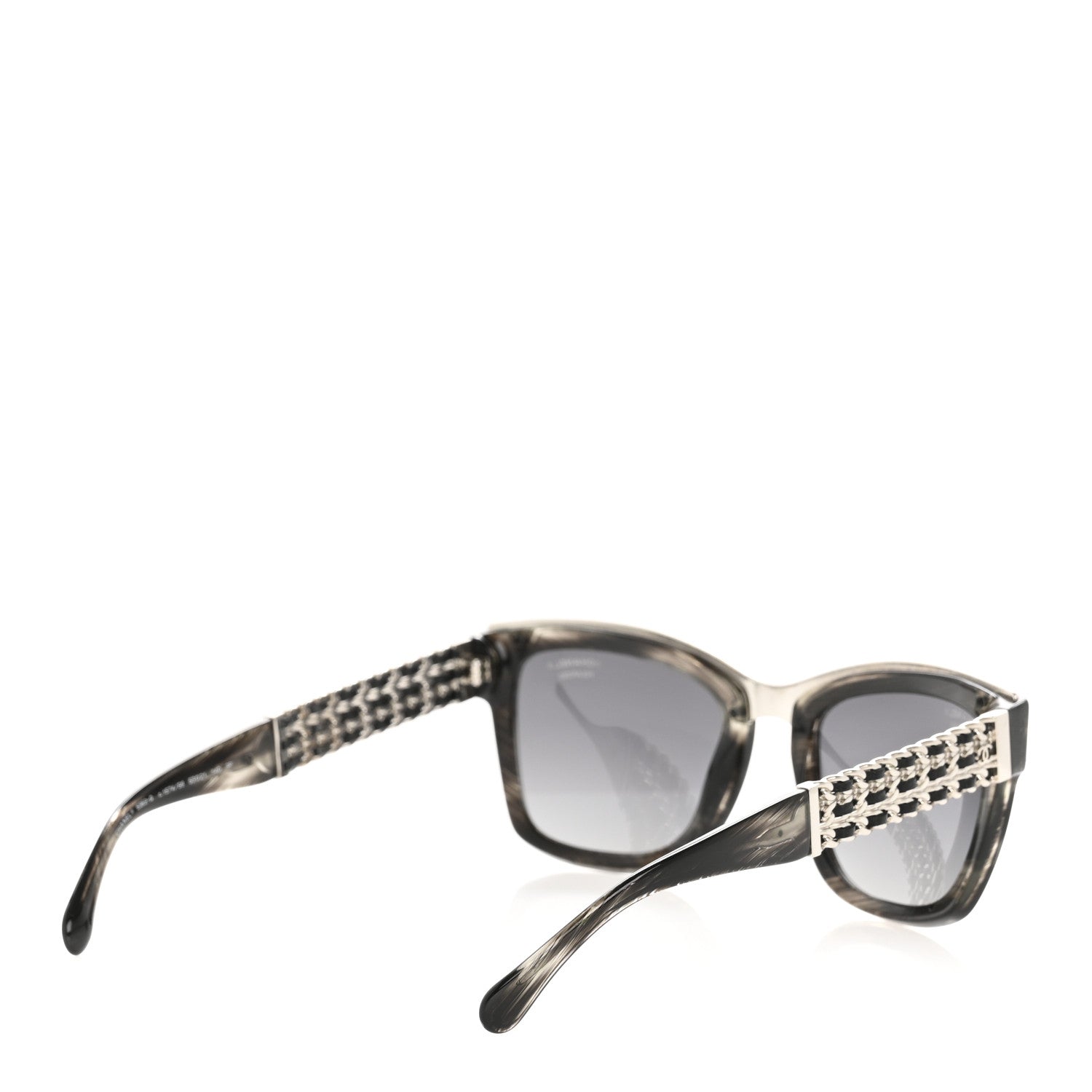 Acetate Lambskin Chain Sunglasses 5362-Q Black