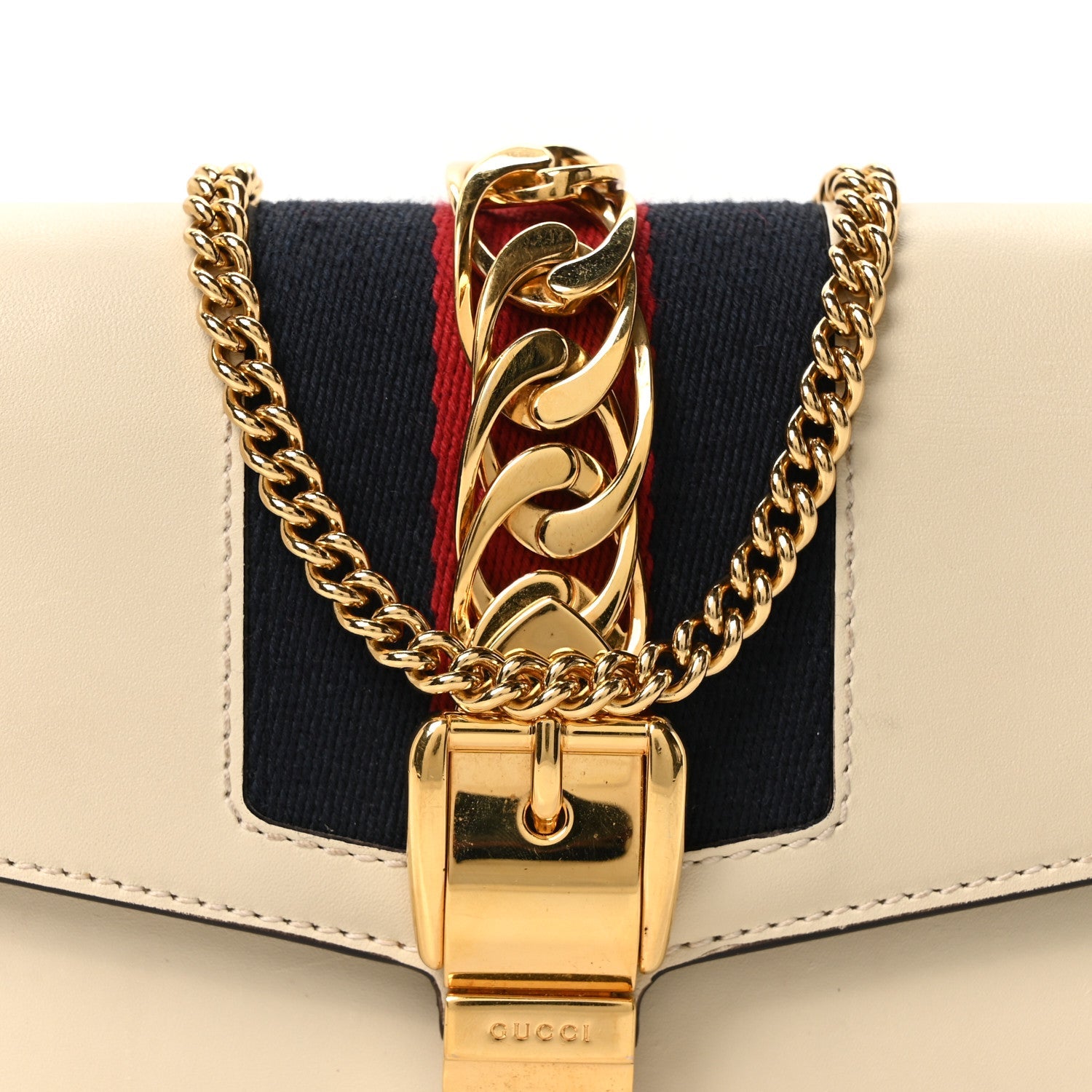 Calfskin Super Mini Sylvie Chain Shoulder Bag White