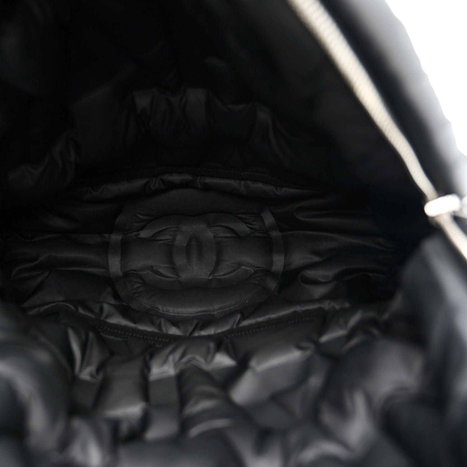 Nylon Embossed Small Doudoune Backpack Grey
