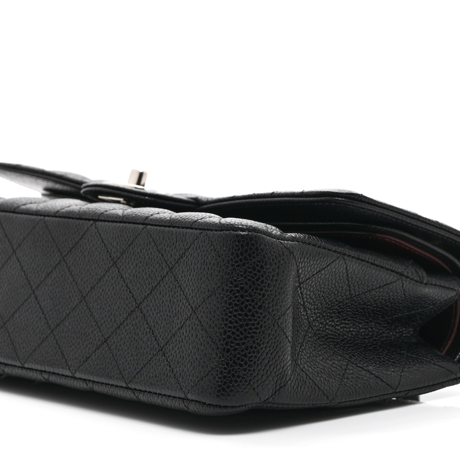 Caviar Quilted Medium Double Flap Black
