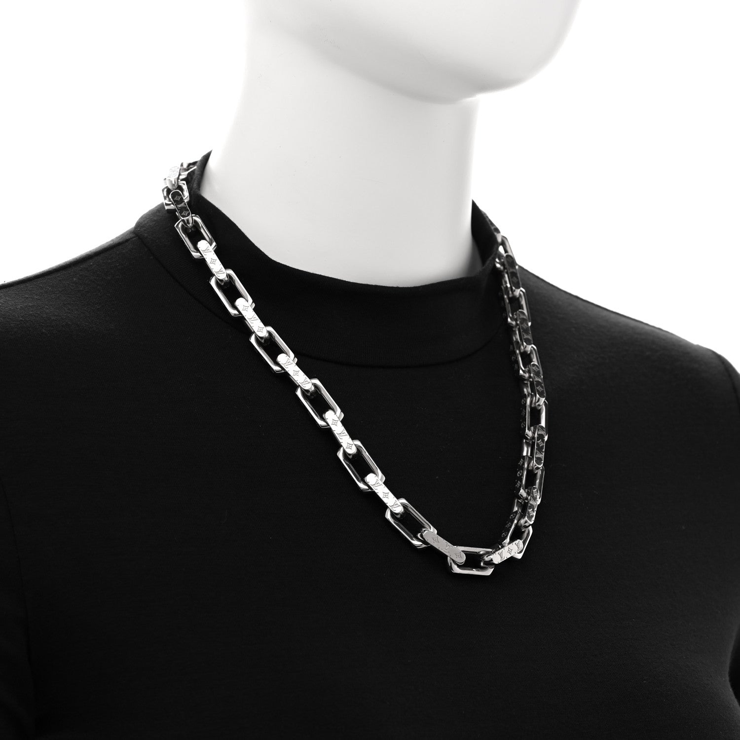 Monogram Chain Necklace Silver