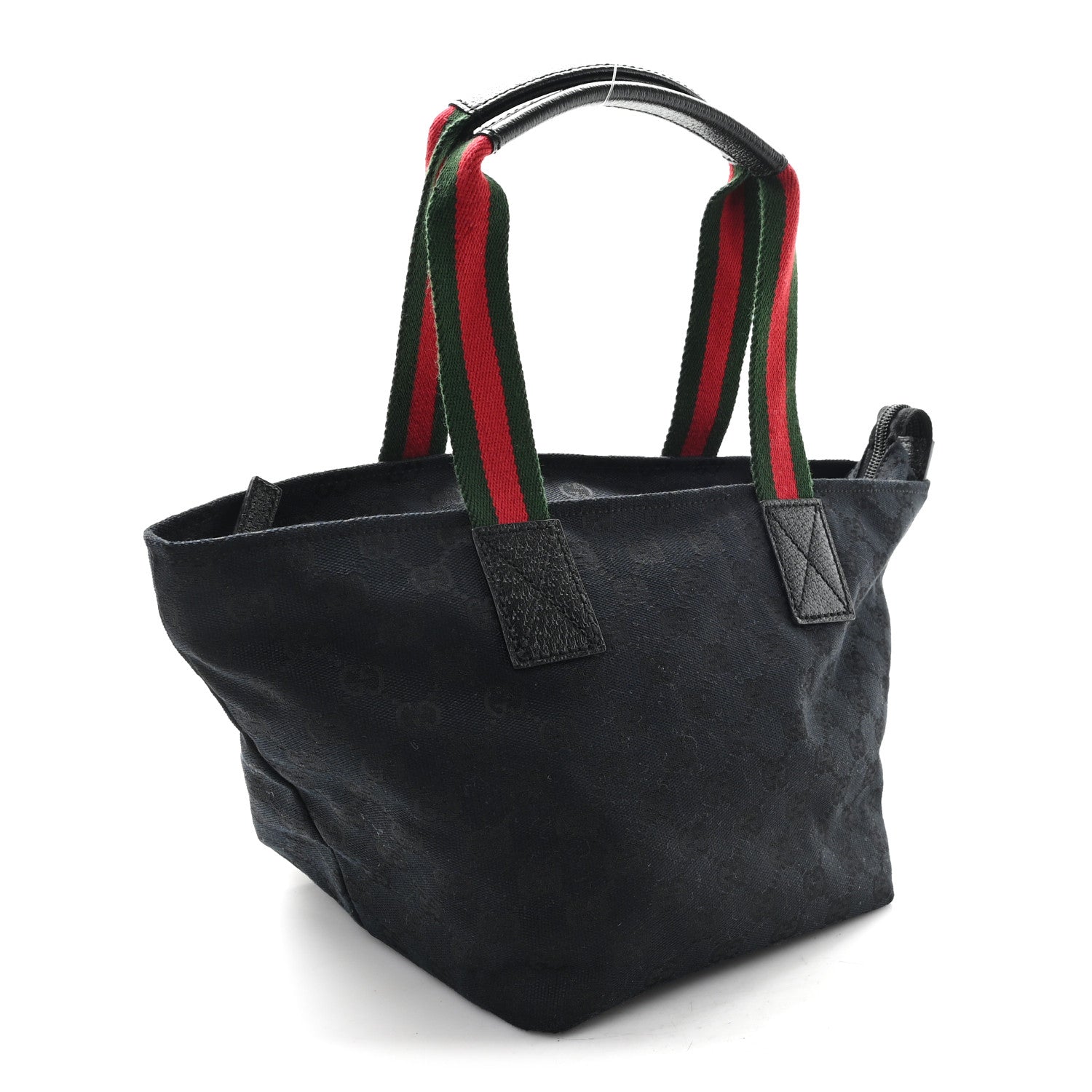 GG Monogram Small Web Handle Bucket Tote Black