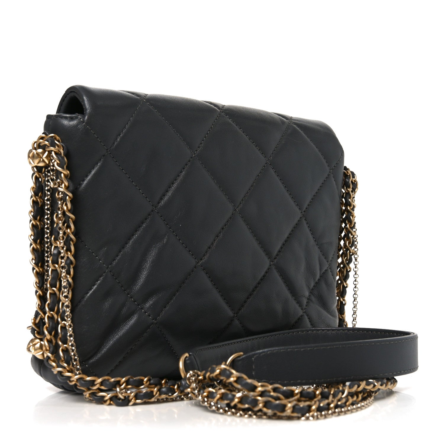 Lambskin Quilted Mini Crush On Chains Flap Bag Grey