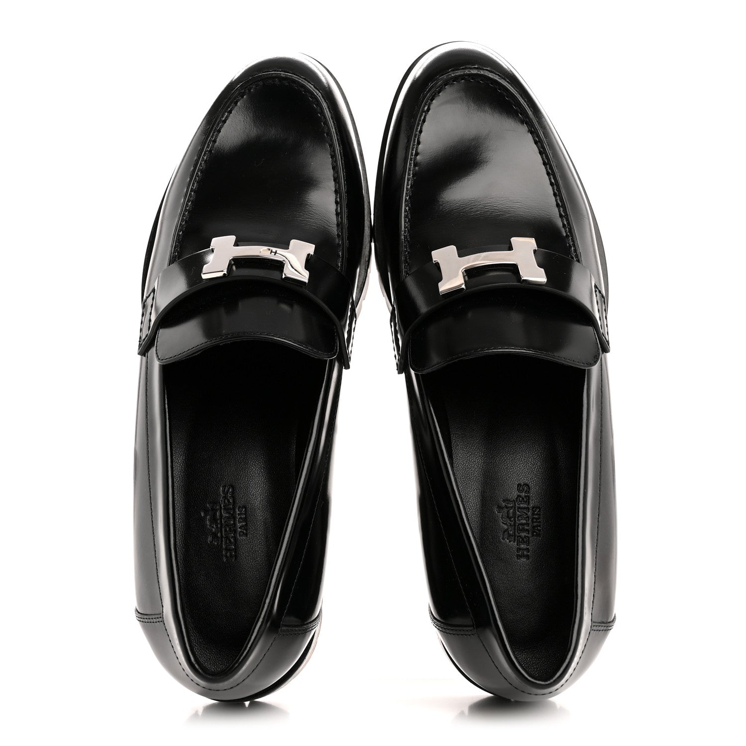 Calfskin Womens Faubourg Loafers 38 Black