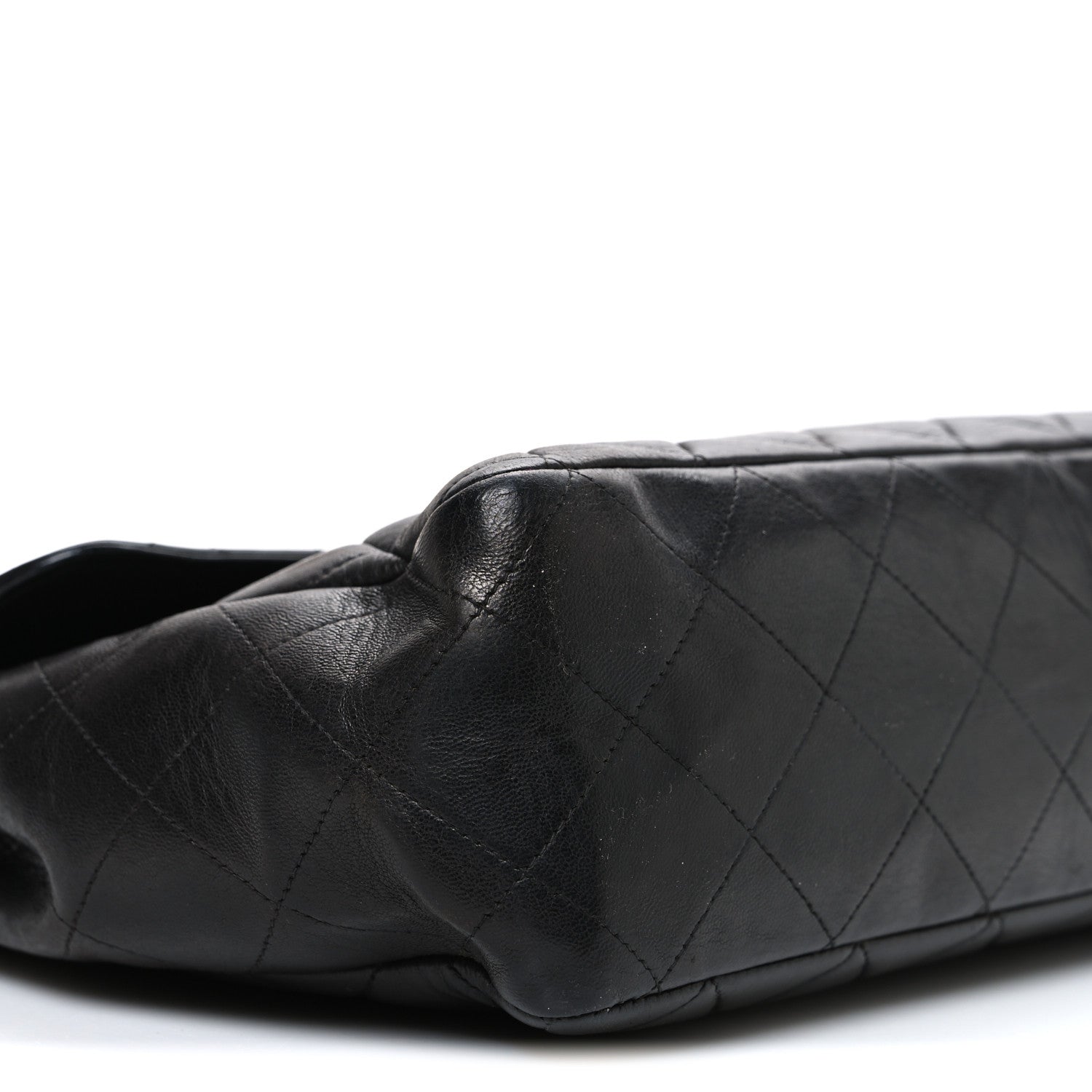 Lambskin Quilted Jumbo Single Flap Black
