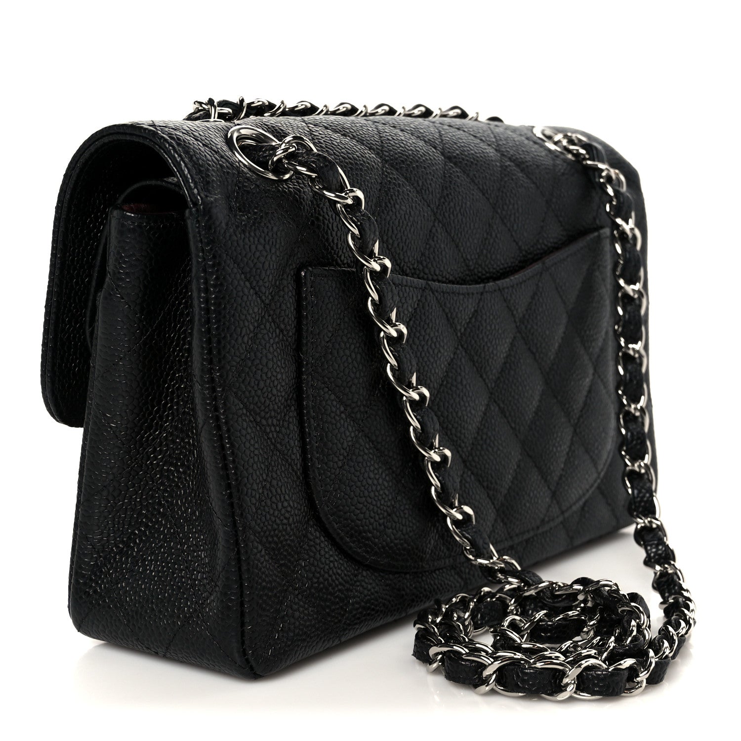 Caviar Quilted Small Double Flap Black