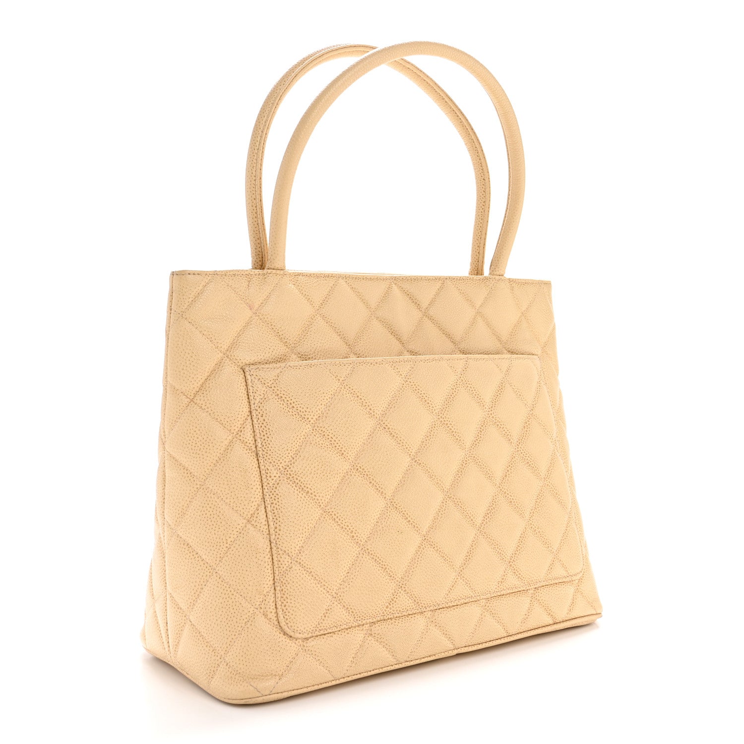 Caviar Quilted Medallion Tote Beige