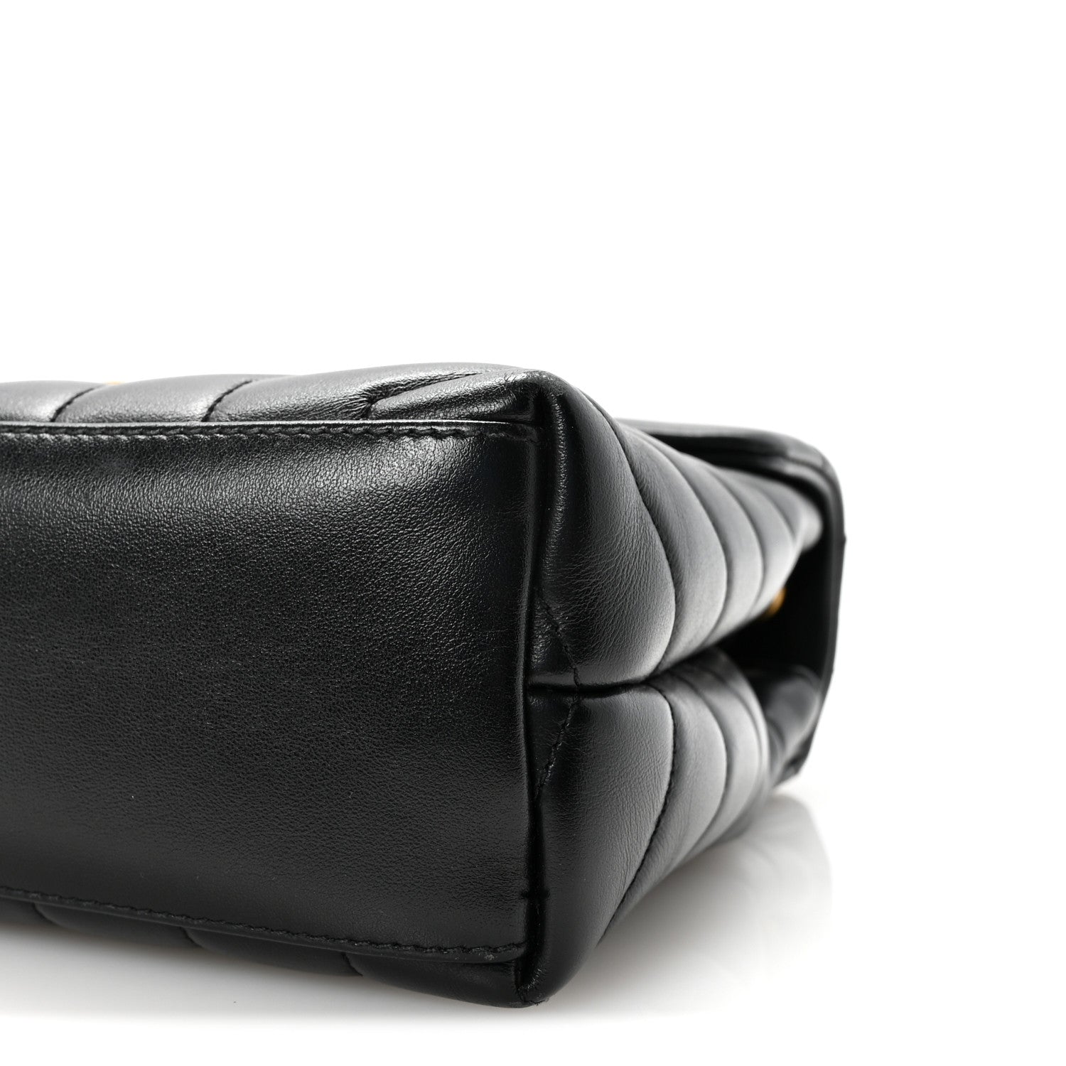 Calfskin Y Quilted Monogram Small Loulou Chain Satchel Black