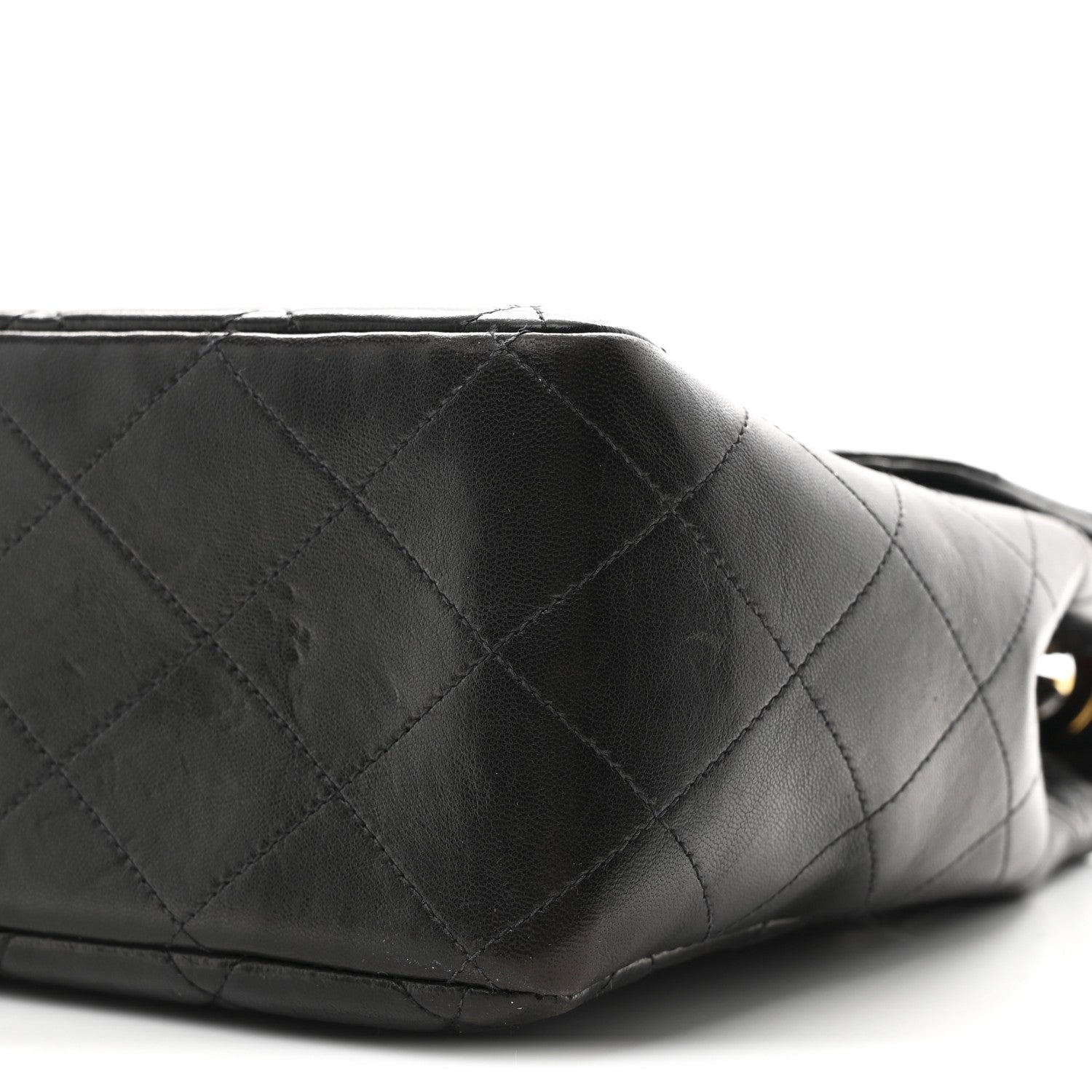 Lambskin Quilted Jumbo Single Flap Black
