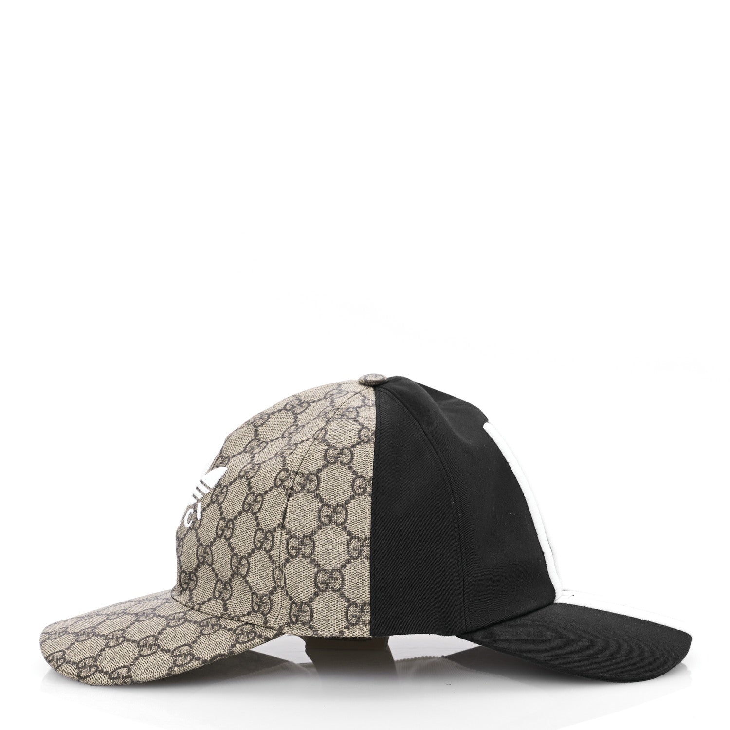 X ADIDAS GG Supreme Monogram Double Sided Baseball Hat L Beige Ebony Black