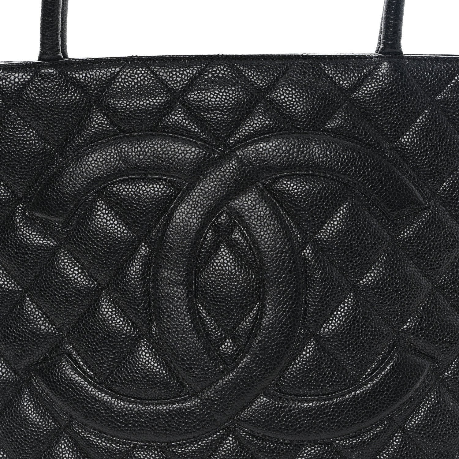 Caviar Quilted Medallion Tote Black