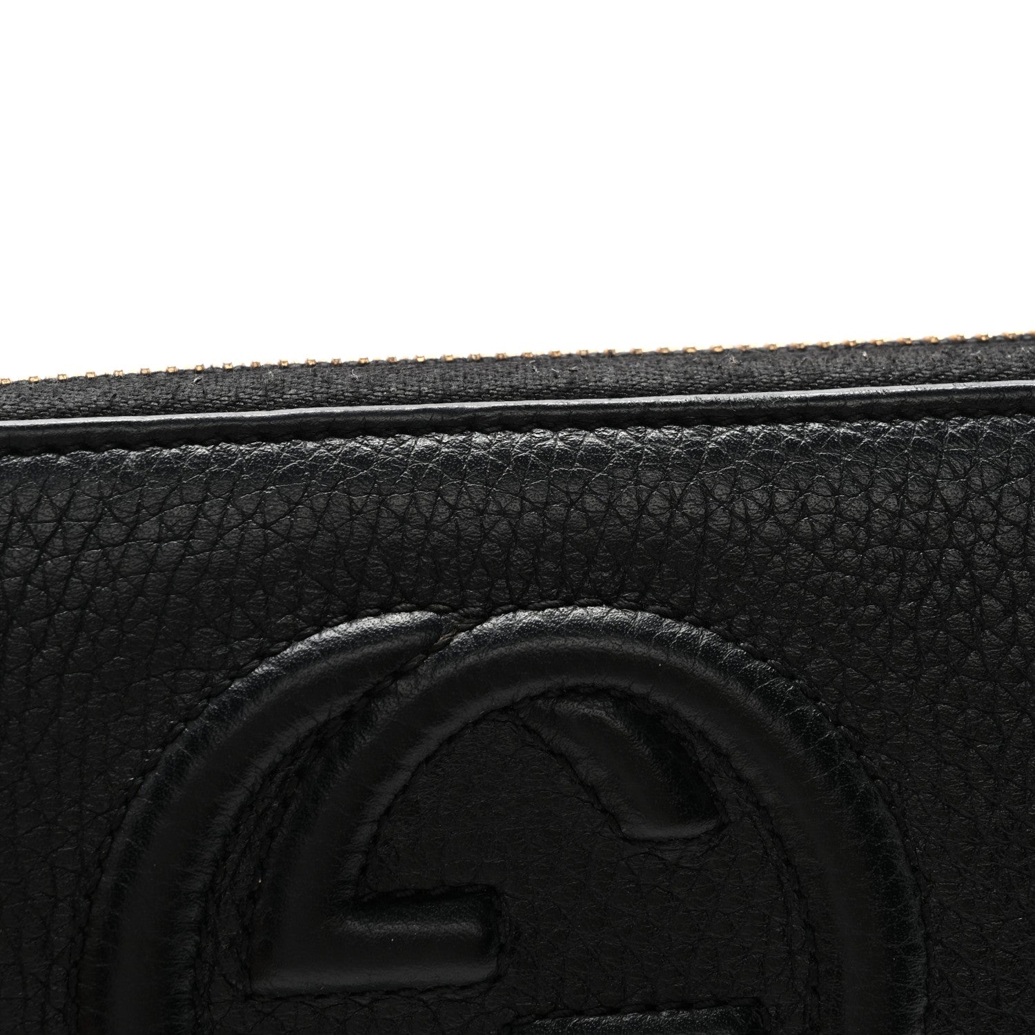 Pebbled Calfskin Soho Zip Around Wallet Black