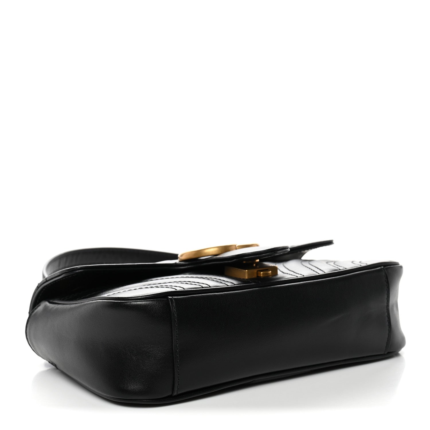 Calfskin Matelasse Mini GG Marmont Shoulder Bag Black