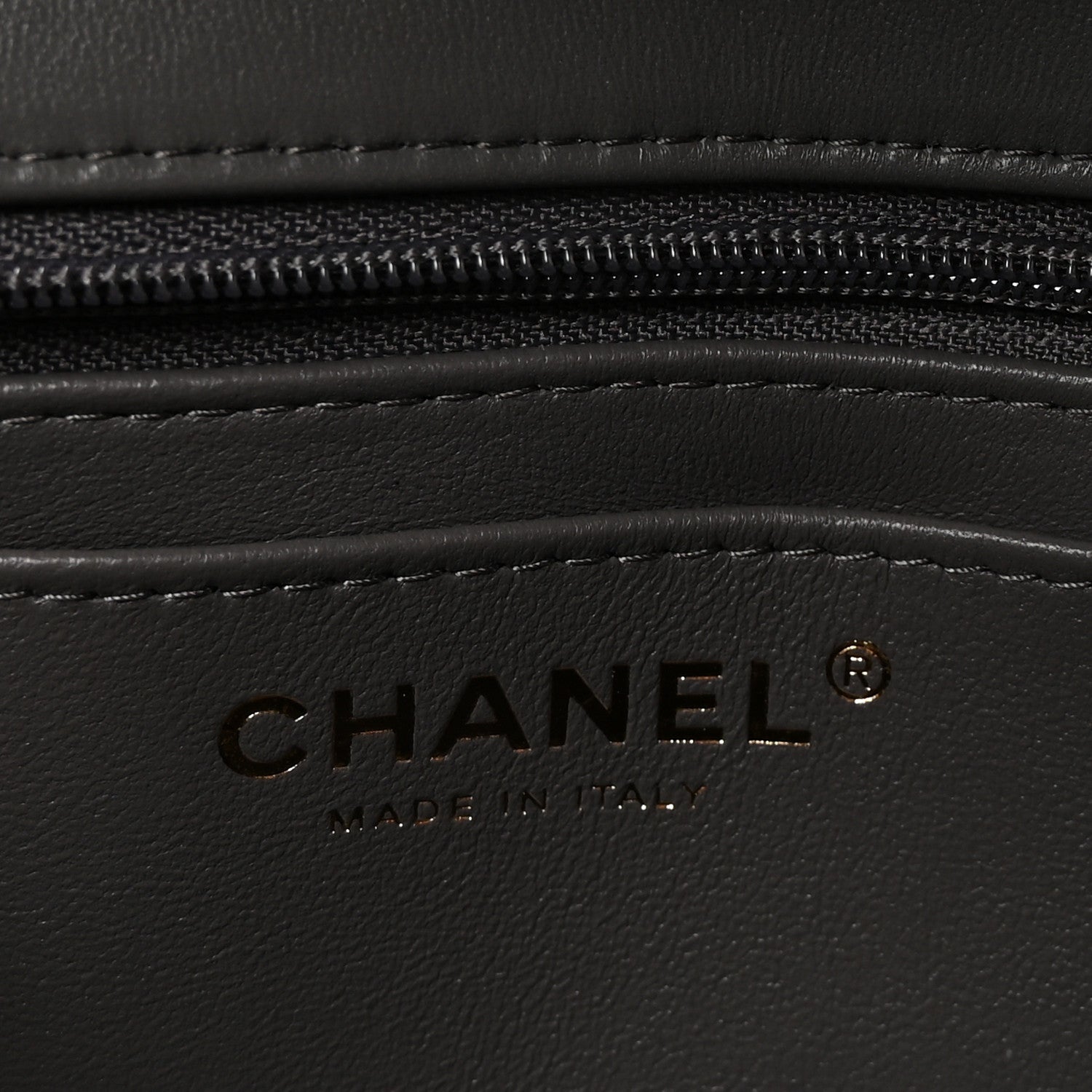 Lambskin Quilted Mini Top Handle Rectangular Flap Dark Grey