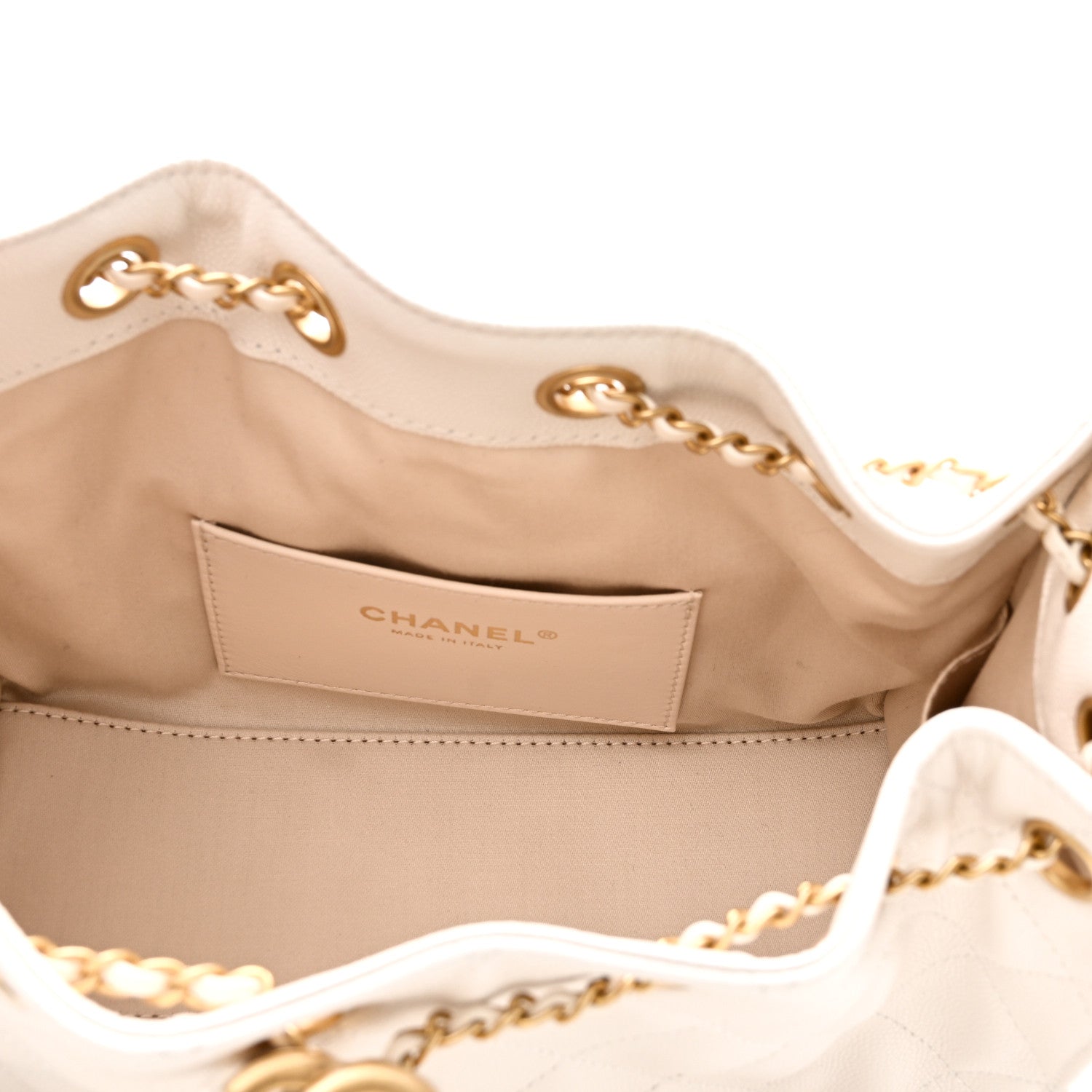 Caviar Quilted Mini Chanel 25 Handbag White