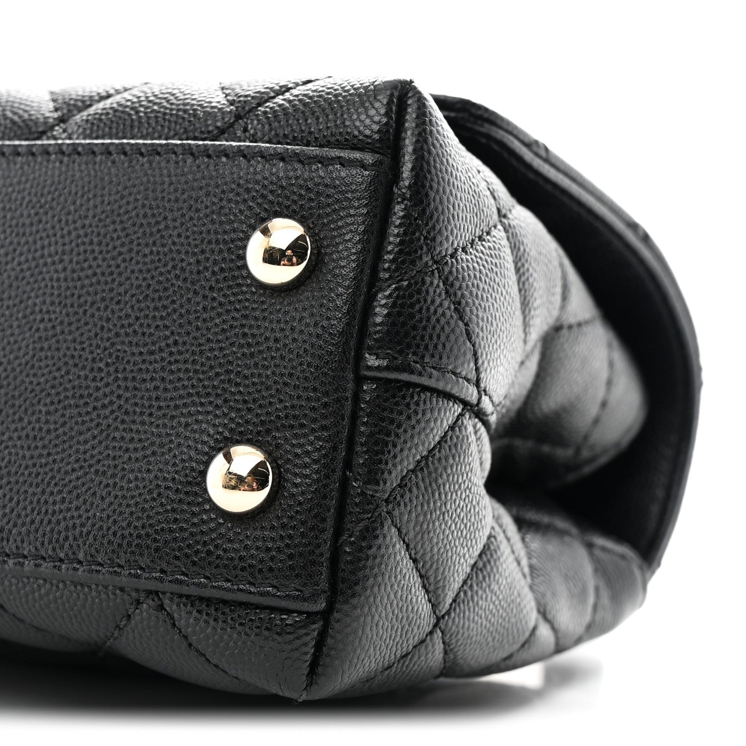 Caviar Quilted Extra Mini Coco Handle Flap Black