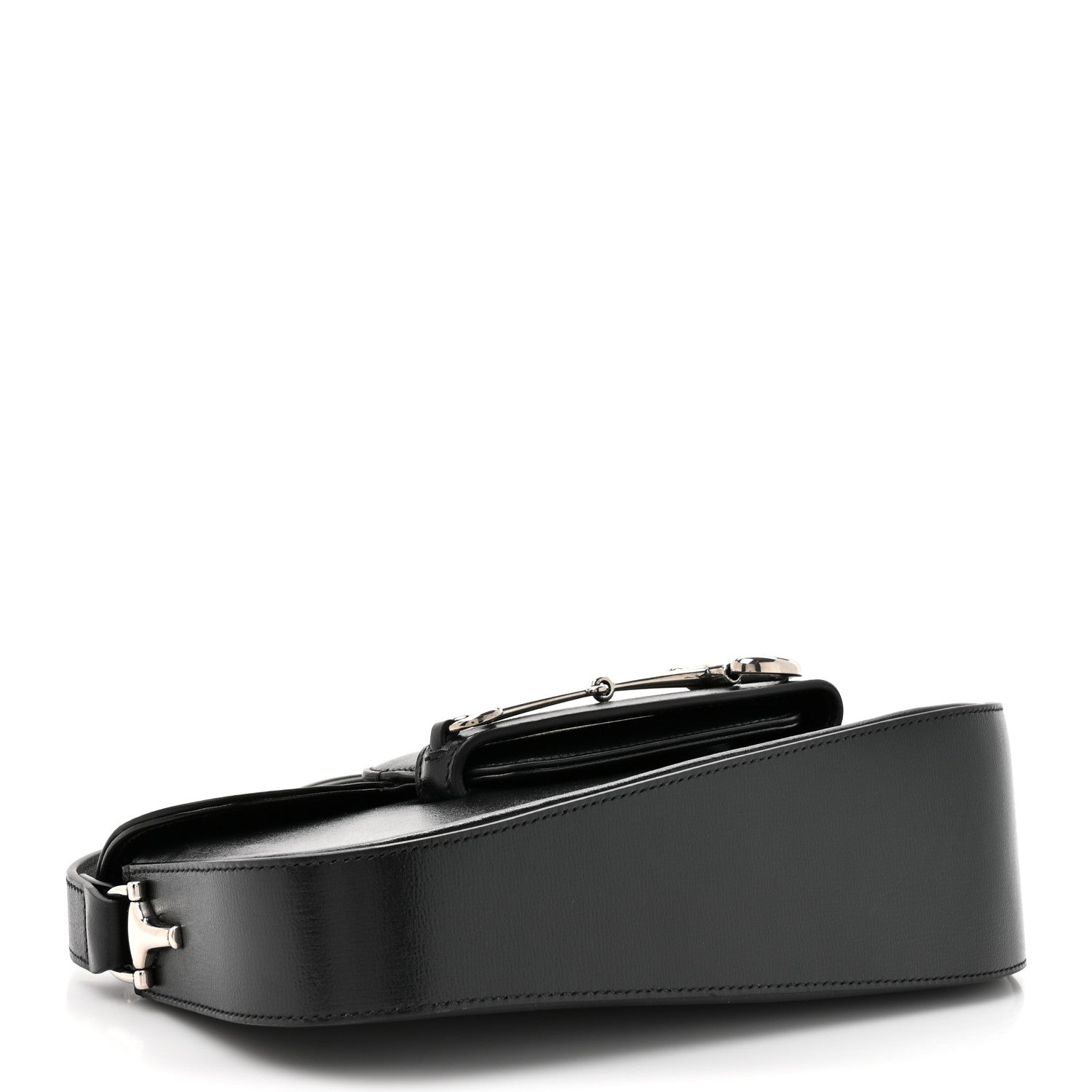 Azalea Calfskin Small Horsebit 1955 Asymmetric Shoulder Bag Black
