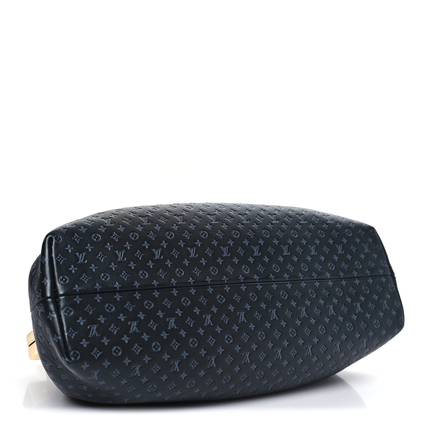 Calfskin Nanogram Embossed Clutch Black