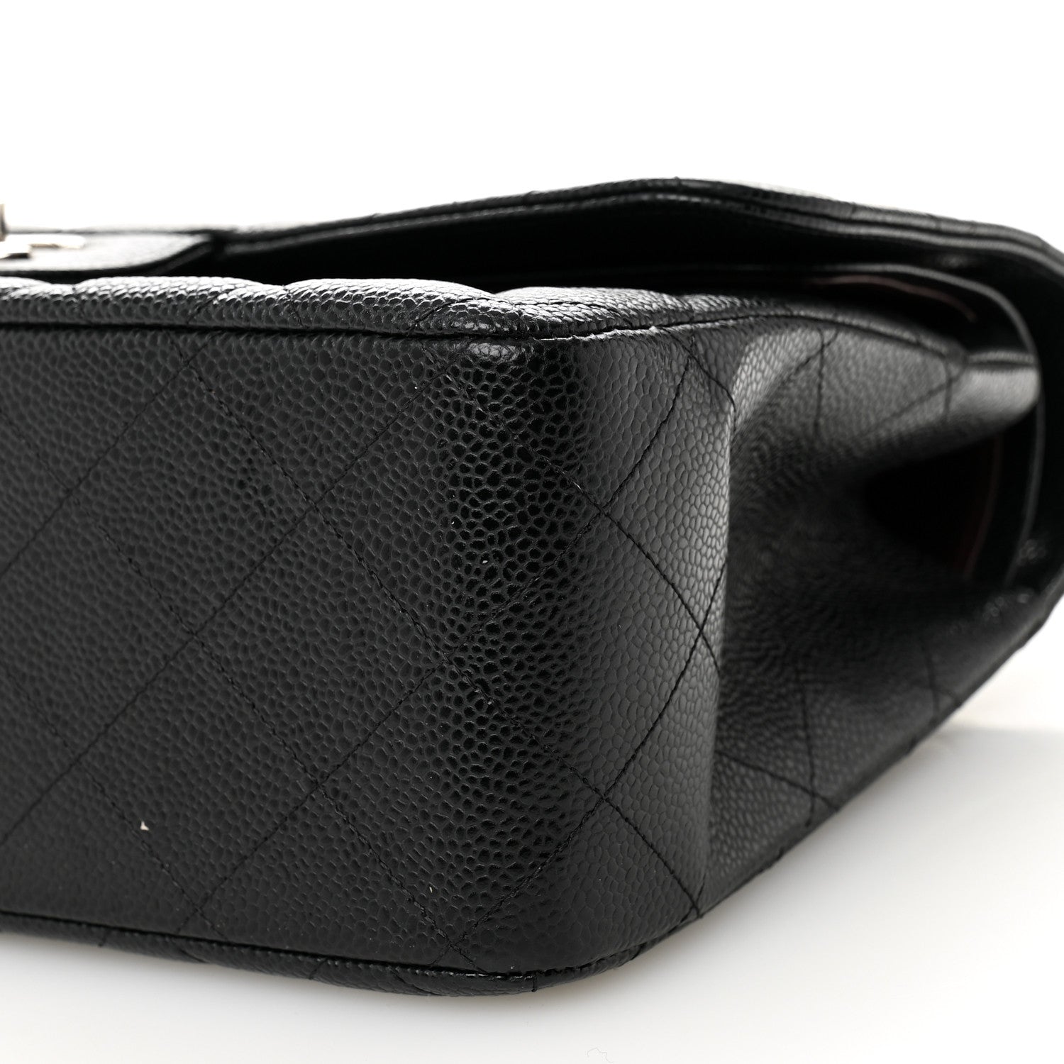 Caviar Quilted Jumbo Double Flap Black