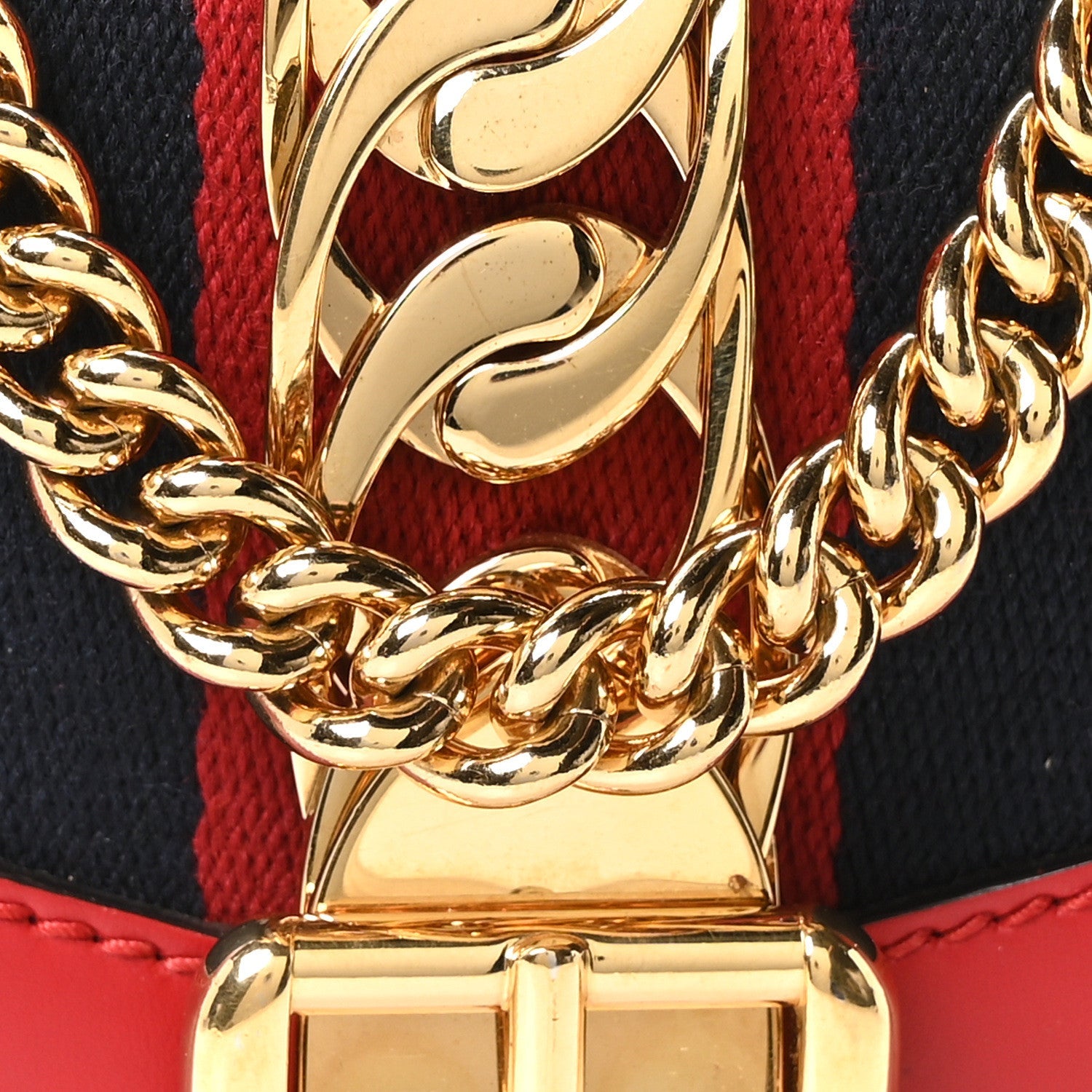 Calfskin Mini Sylvie Chain Shoulder Bag Hibiscus Red