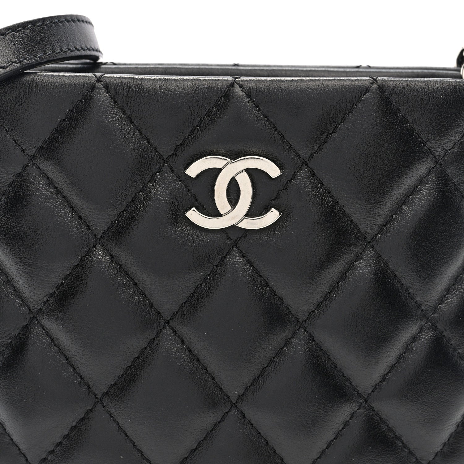 Calfskin Quilted Crossbody Bag Black