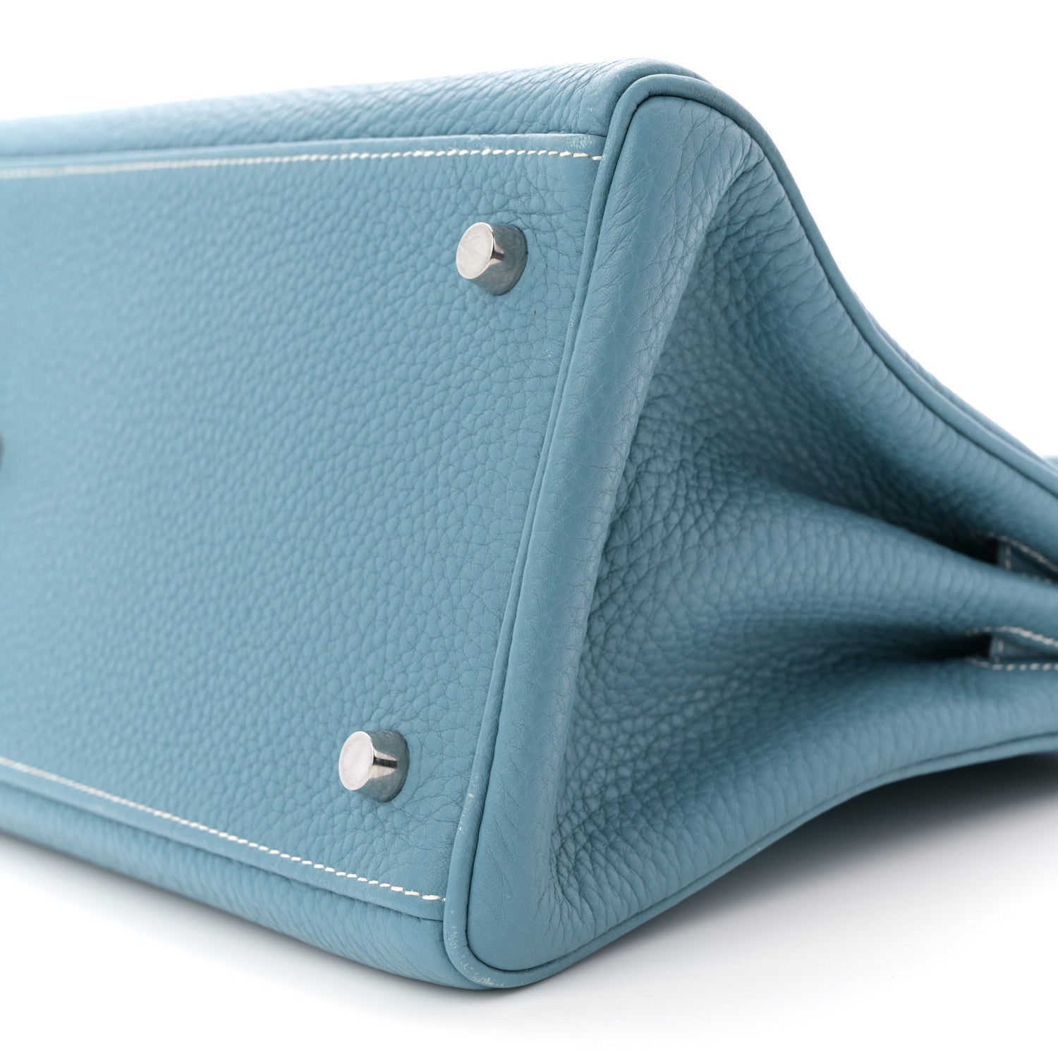 Taurillon Clemence Shoulder Kelly 42 Blue Jean