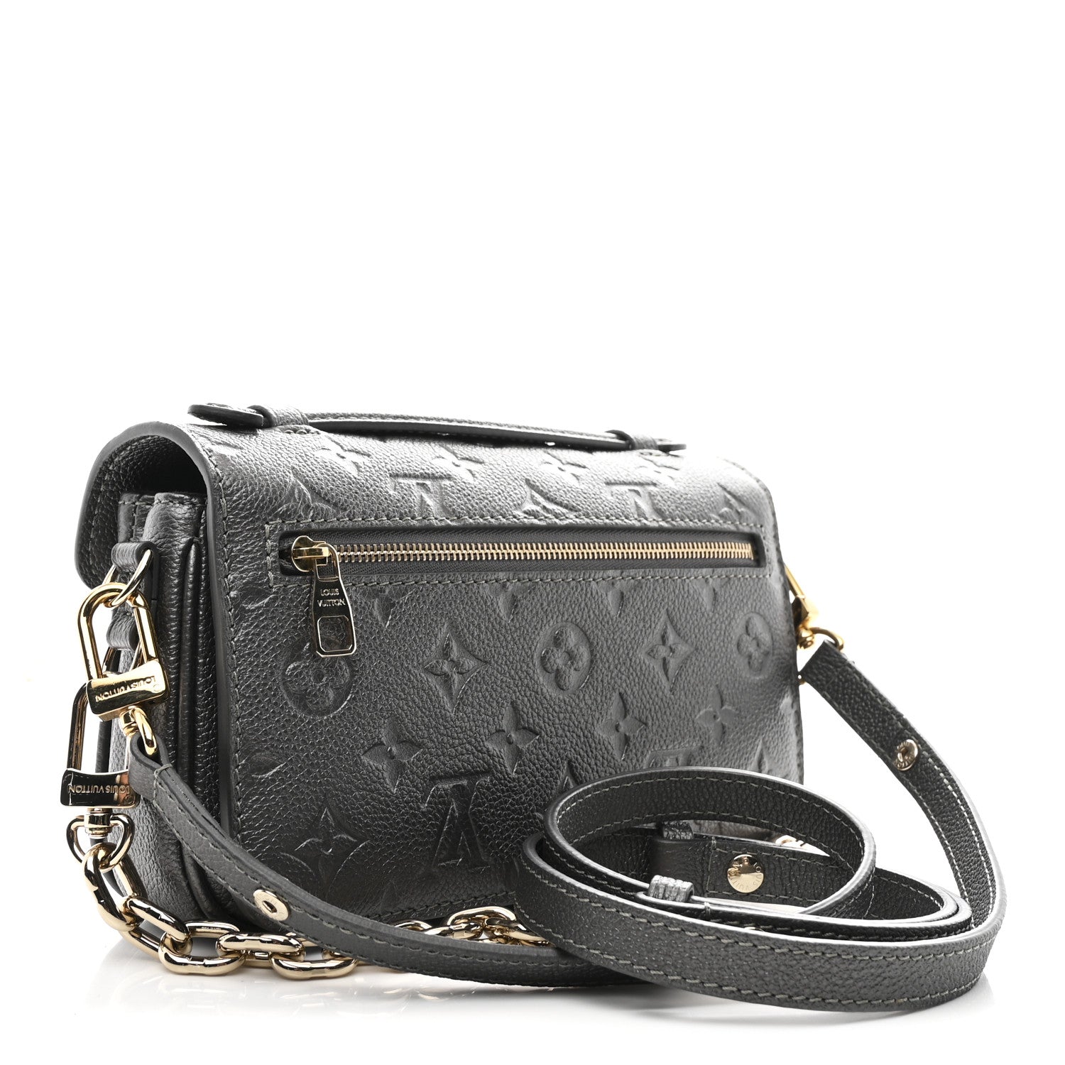 Shimmery Empreinte LV Ski Pochette Metis East West Gun Metal