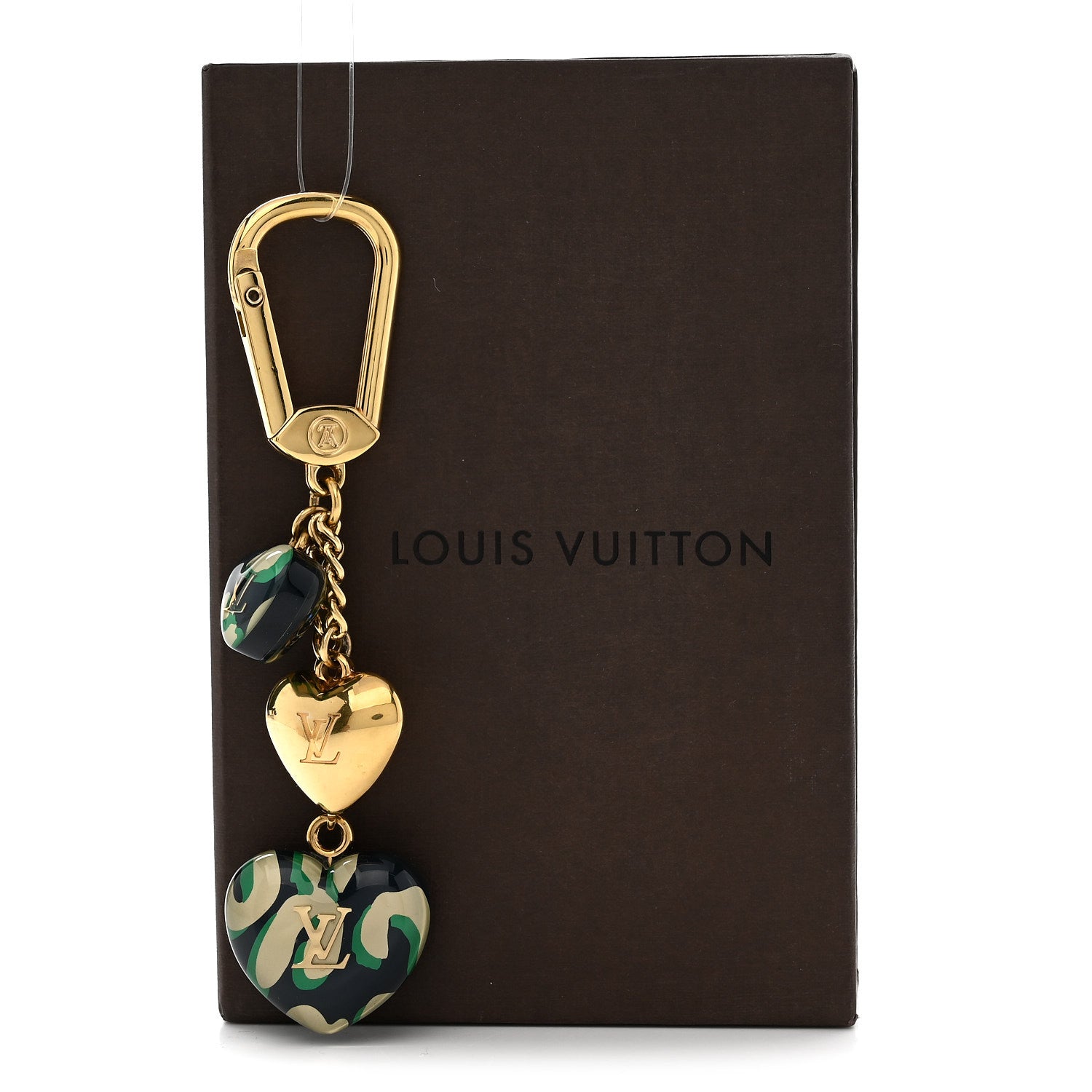 Leopard Heart Bag Charm Key Holder Blue Infini