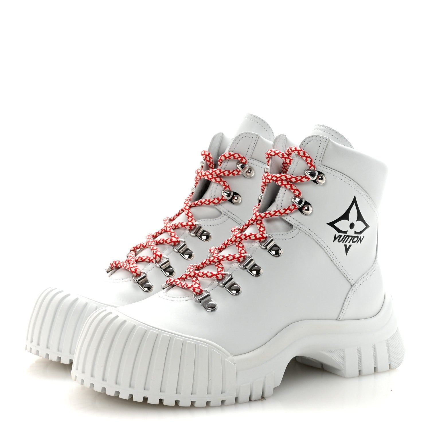 Calfskin Ruby Flat Ranger Boots 38 White