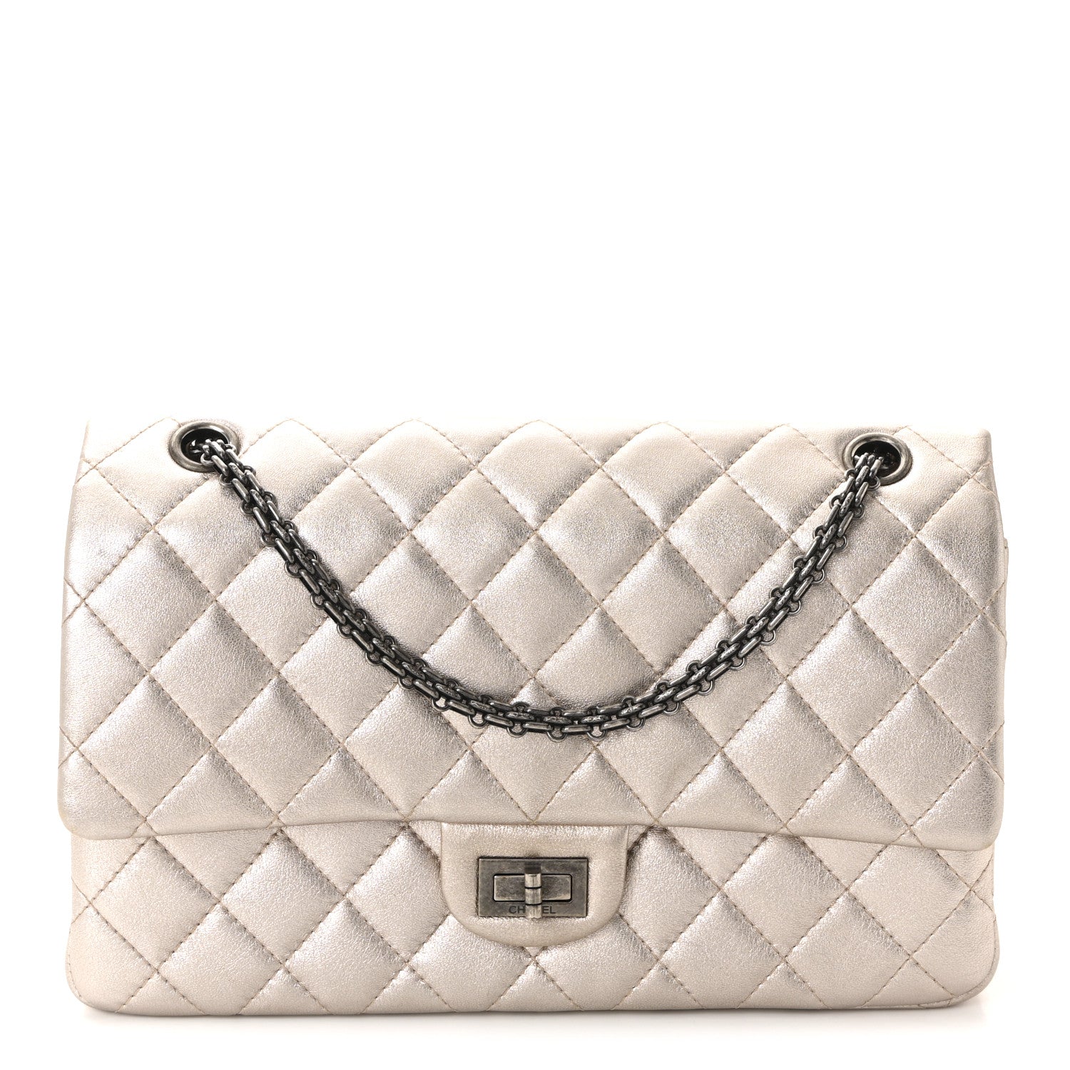 Metallic Calfskin Quilted 2.55 Reissue 226 Flap Light Pink