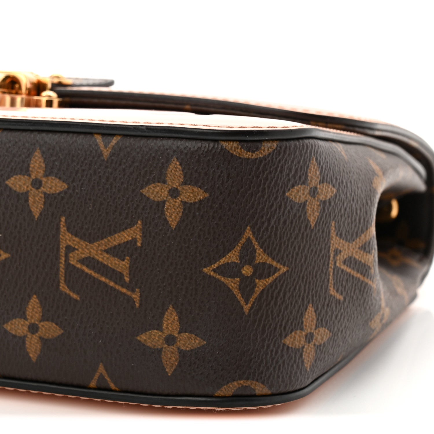 Patent Calfskin Monogram Cherrywood BB Rose Ballerine