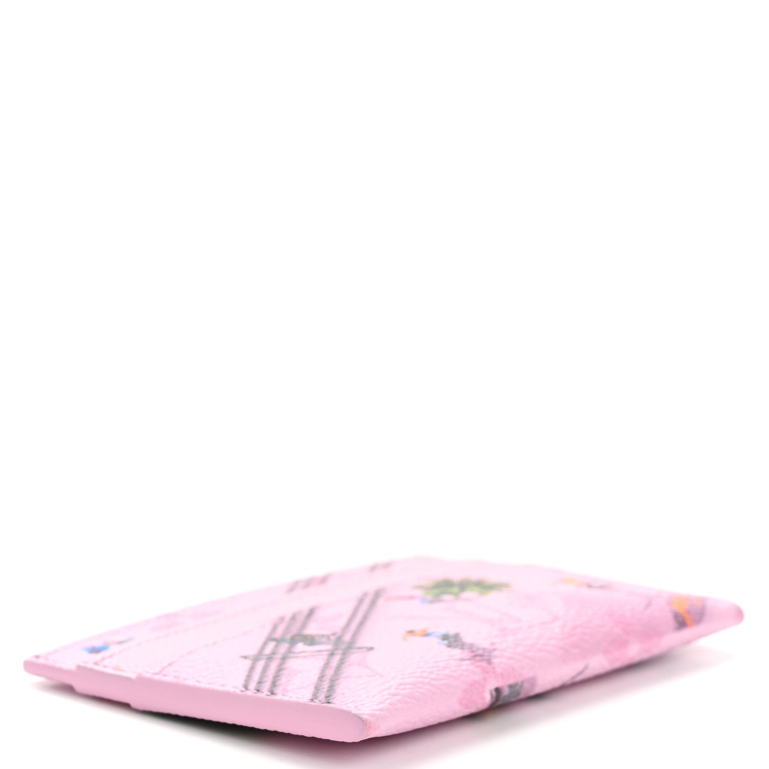 Monogram Double Card Holder Pink