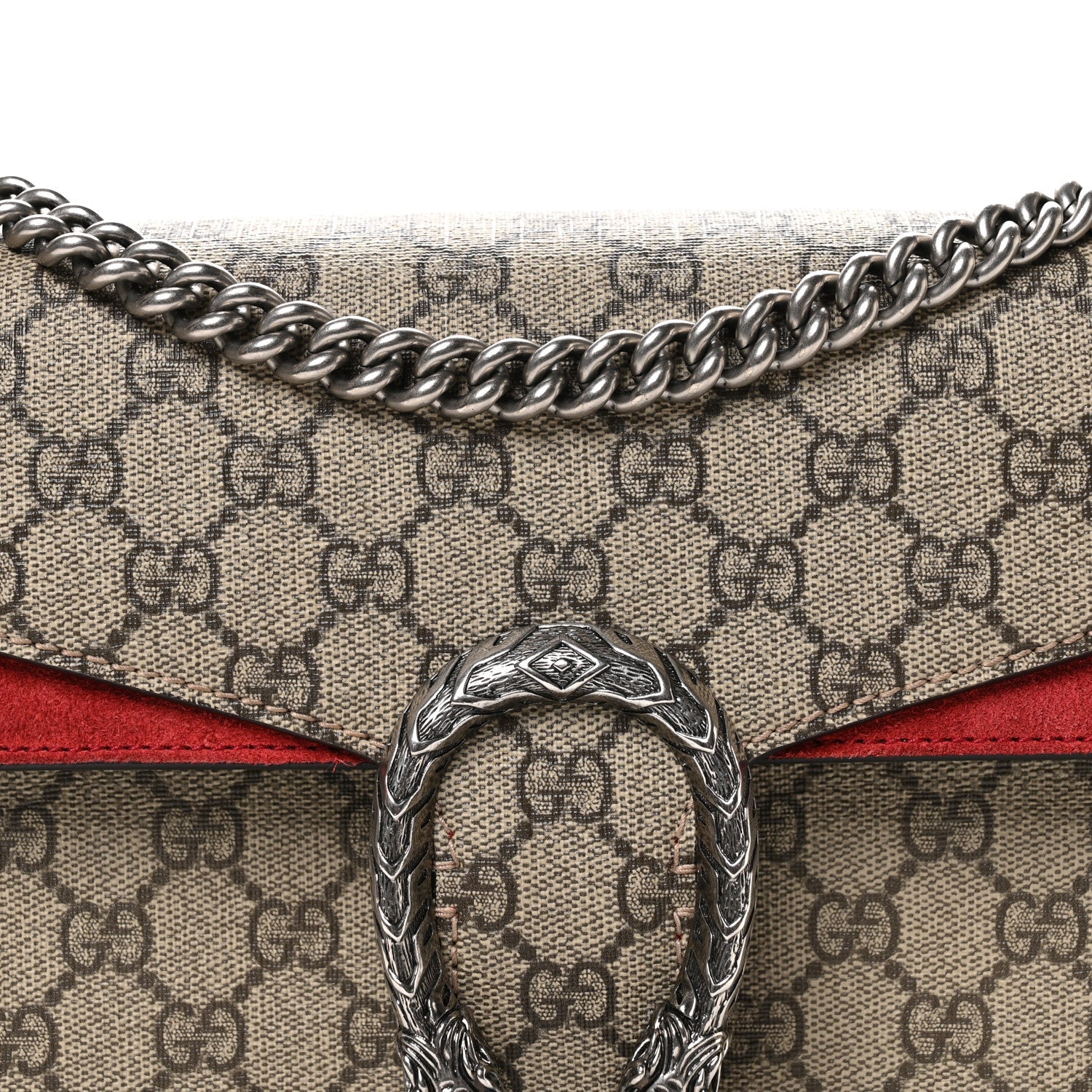 GG Supreme Monogram Small Dionysus Shoulder Bag Red