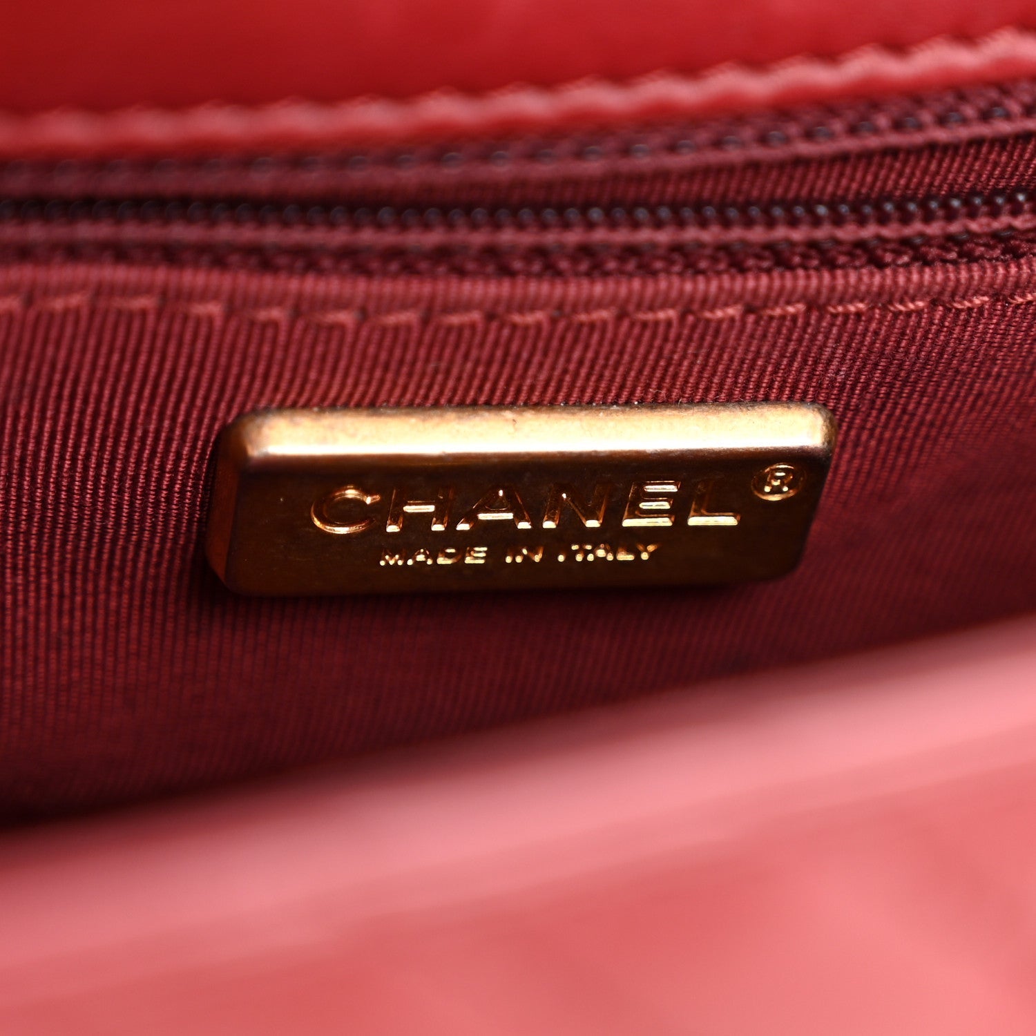 Calfskin Chevron Quilted Mini Rock The Corner Flap Red