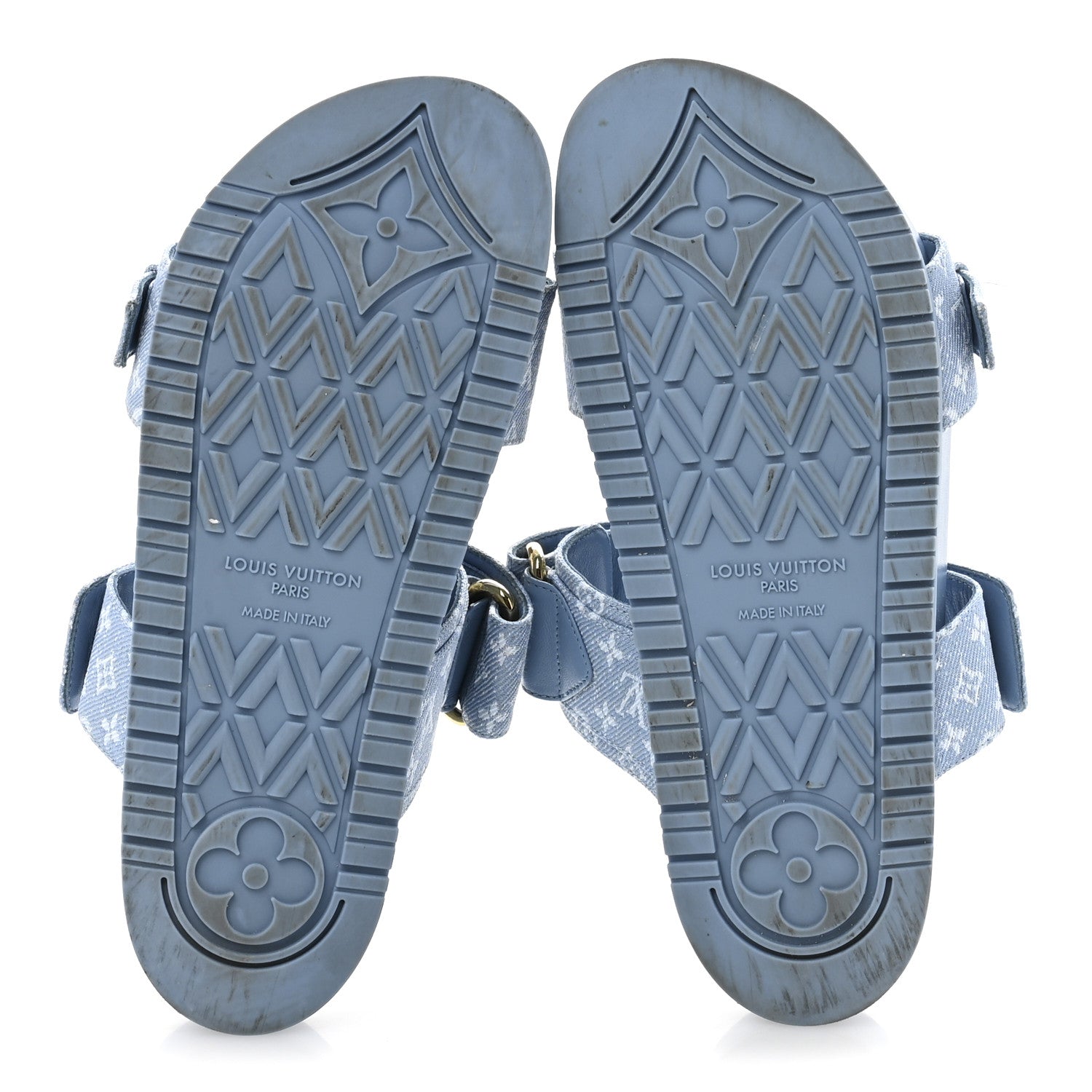 Monogram Jacquard Bom Dia Flat Comfort Mules 36 Blue
