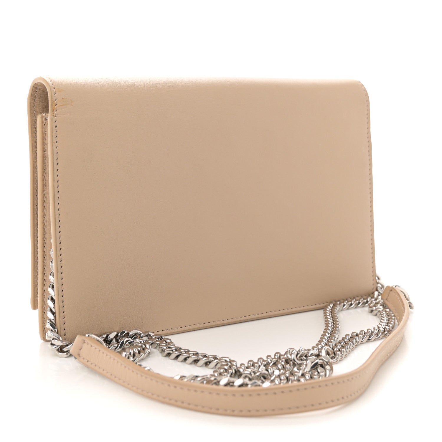 Smooth Calfskin Classic Monogram Kate Tassel Chain Wallet Dark Beige