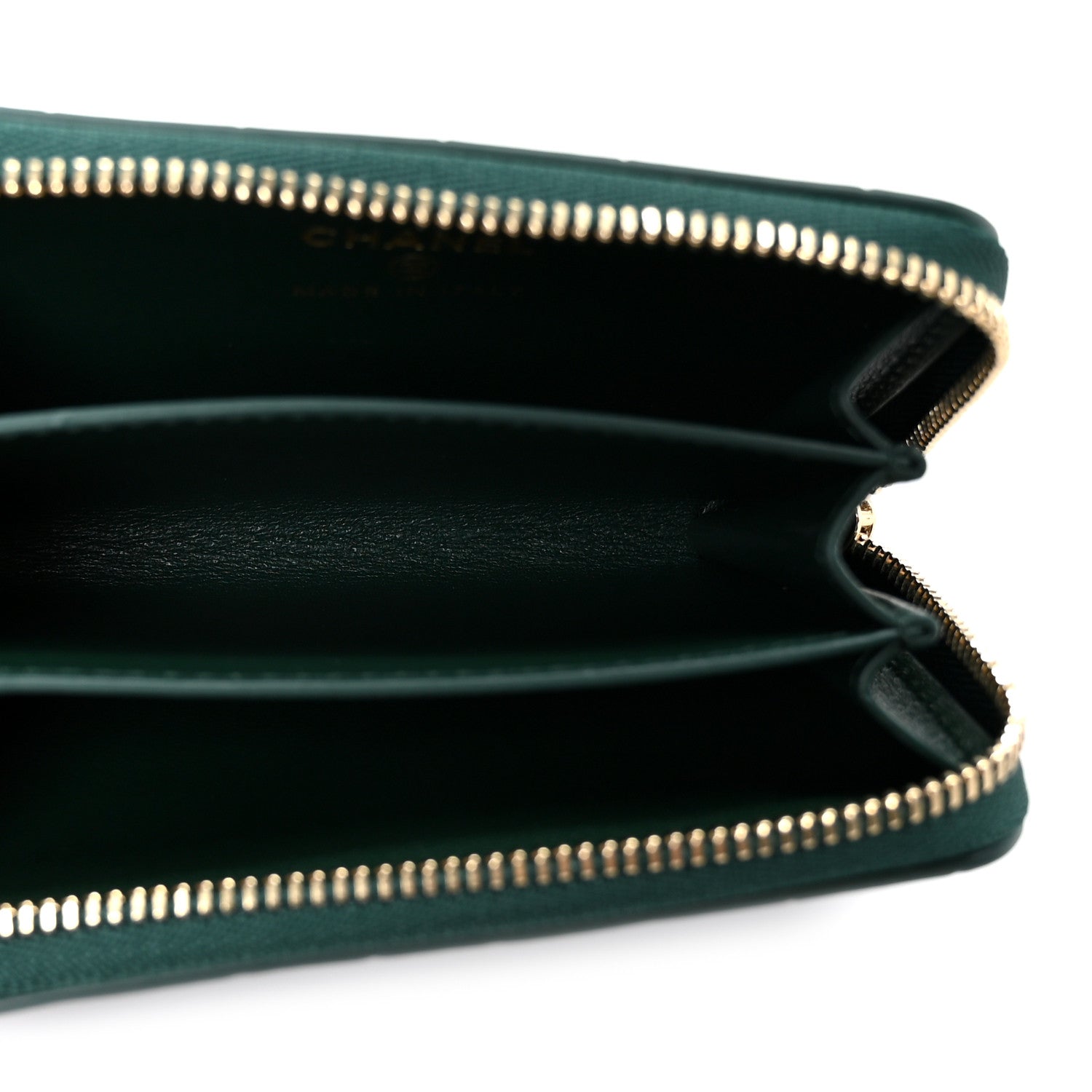 Calfskin Crocodile Embossed Crococo Zip Coin Purse Emerald
