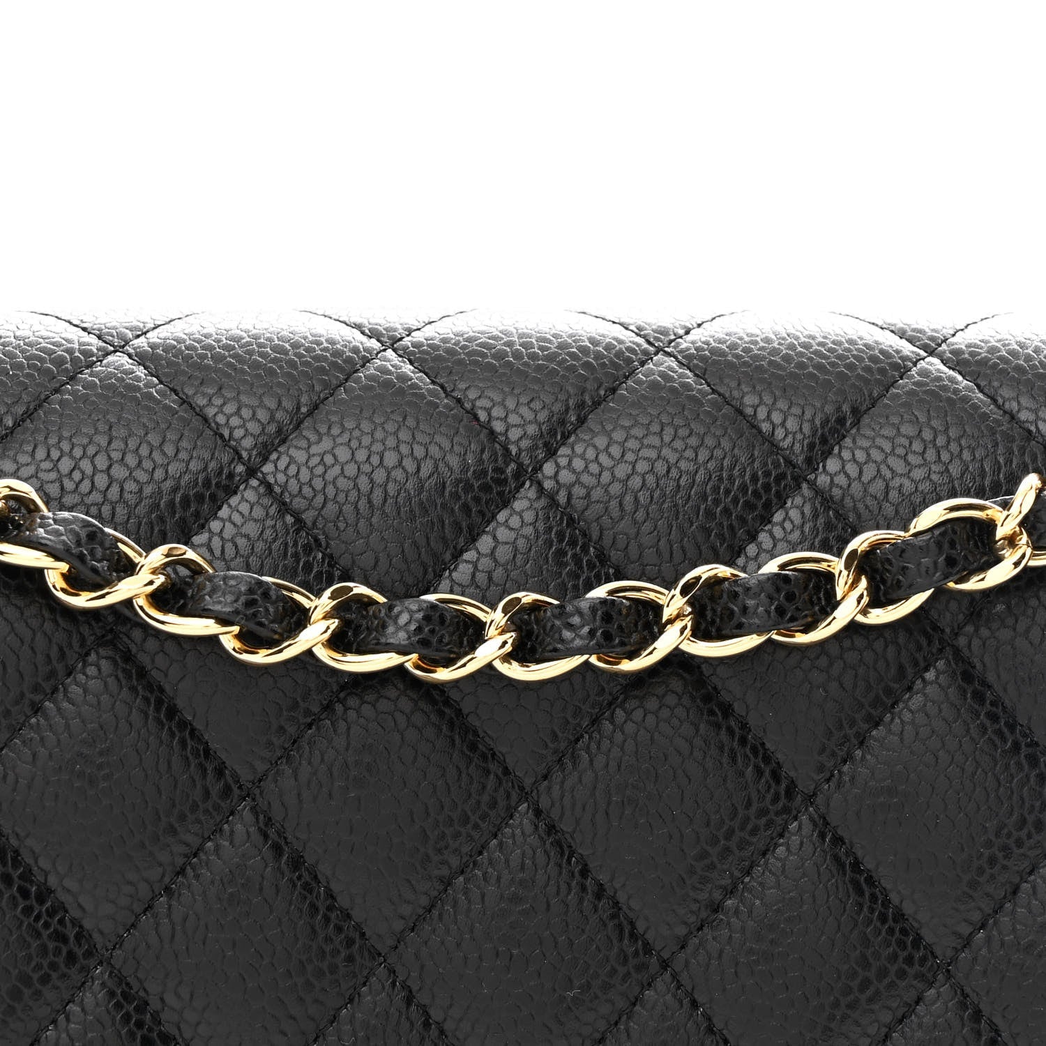 Caviar Quilted Medium Double Flap Black