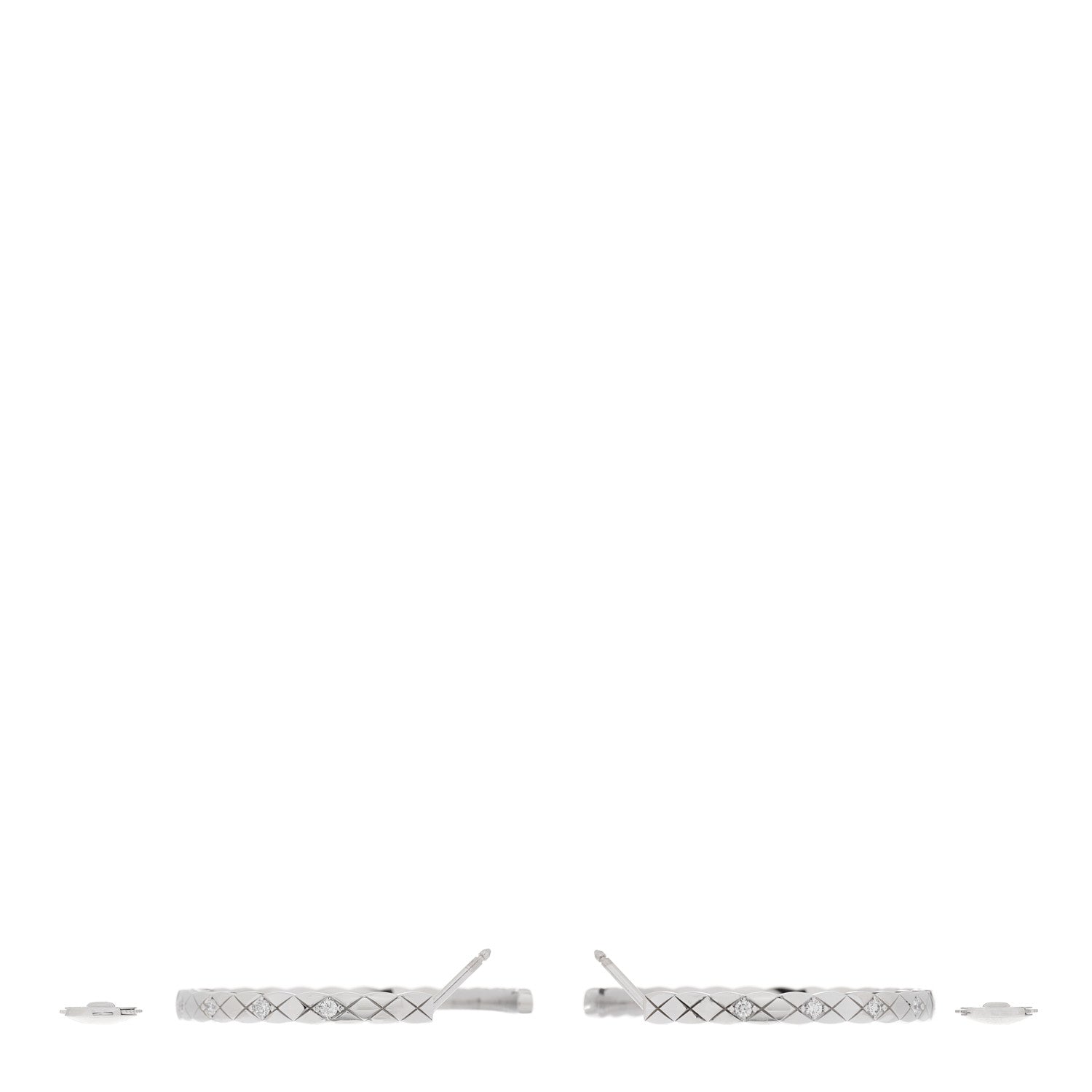 18K White Gold Diamond Coco Crush Hoop Earrings