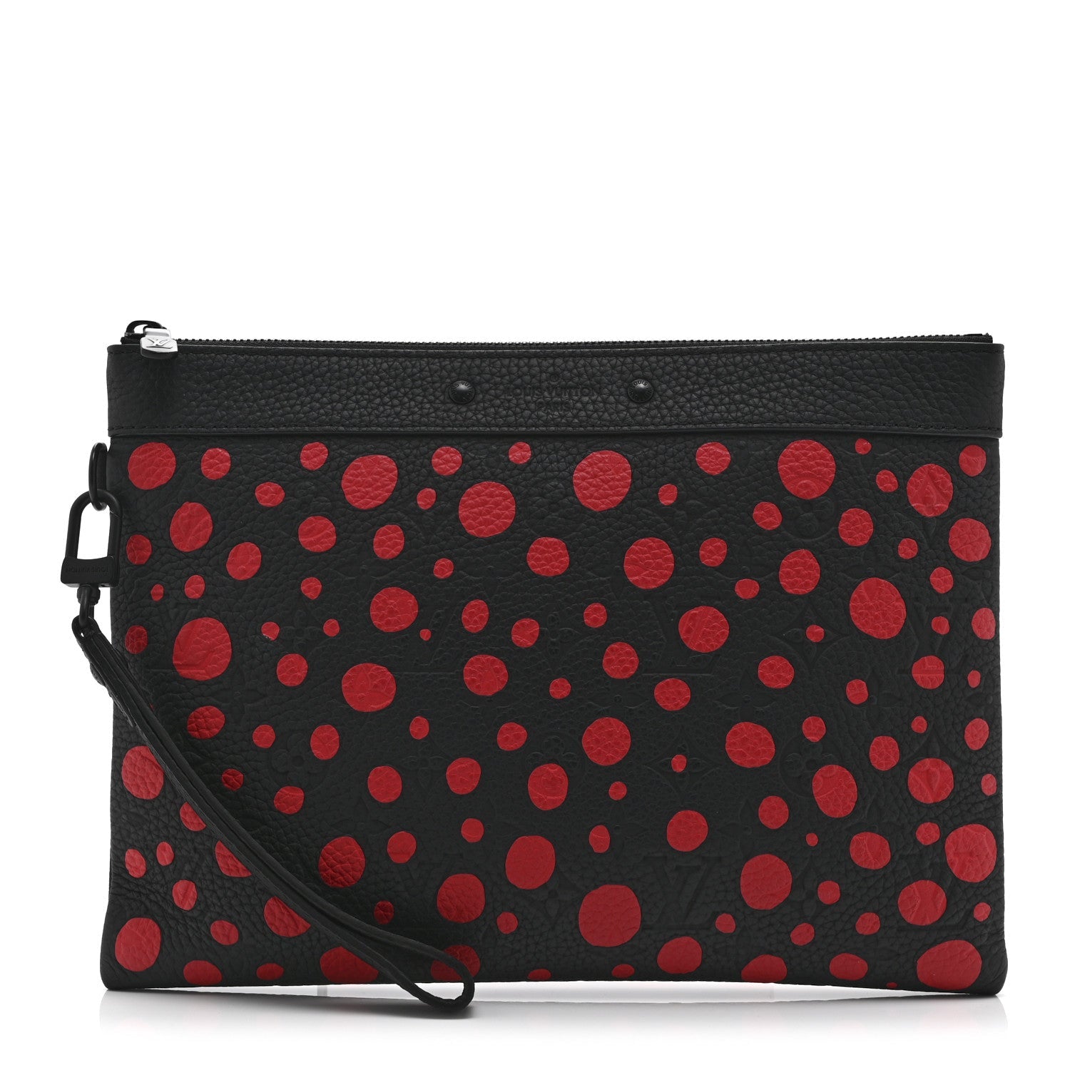 LV X YK Taurillon Monogram Pochette To-Go Black Red