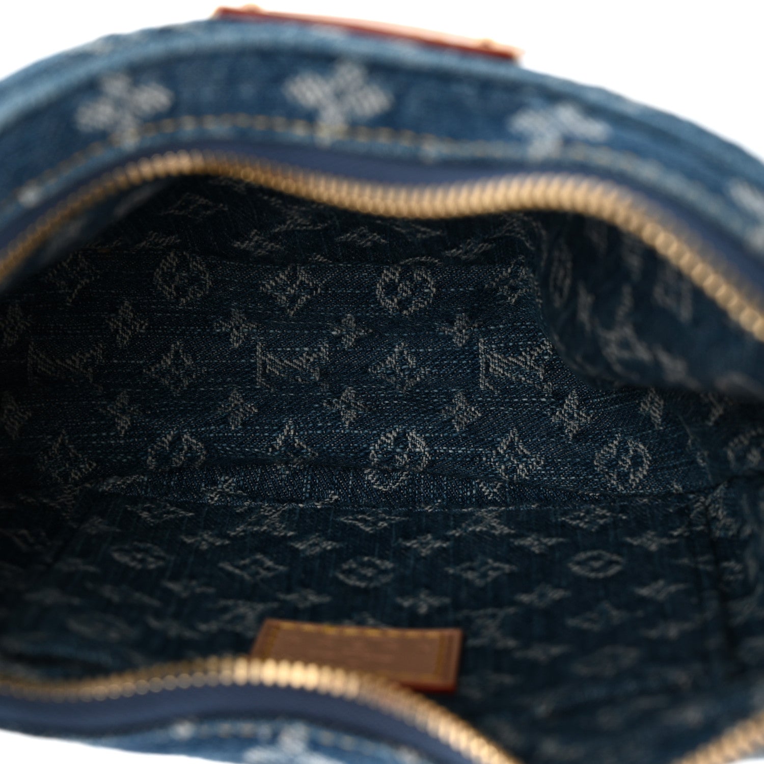 Monogram Denim Croissant MM Blue
