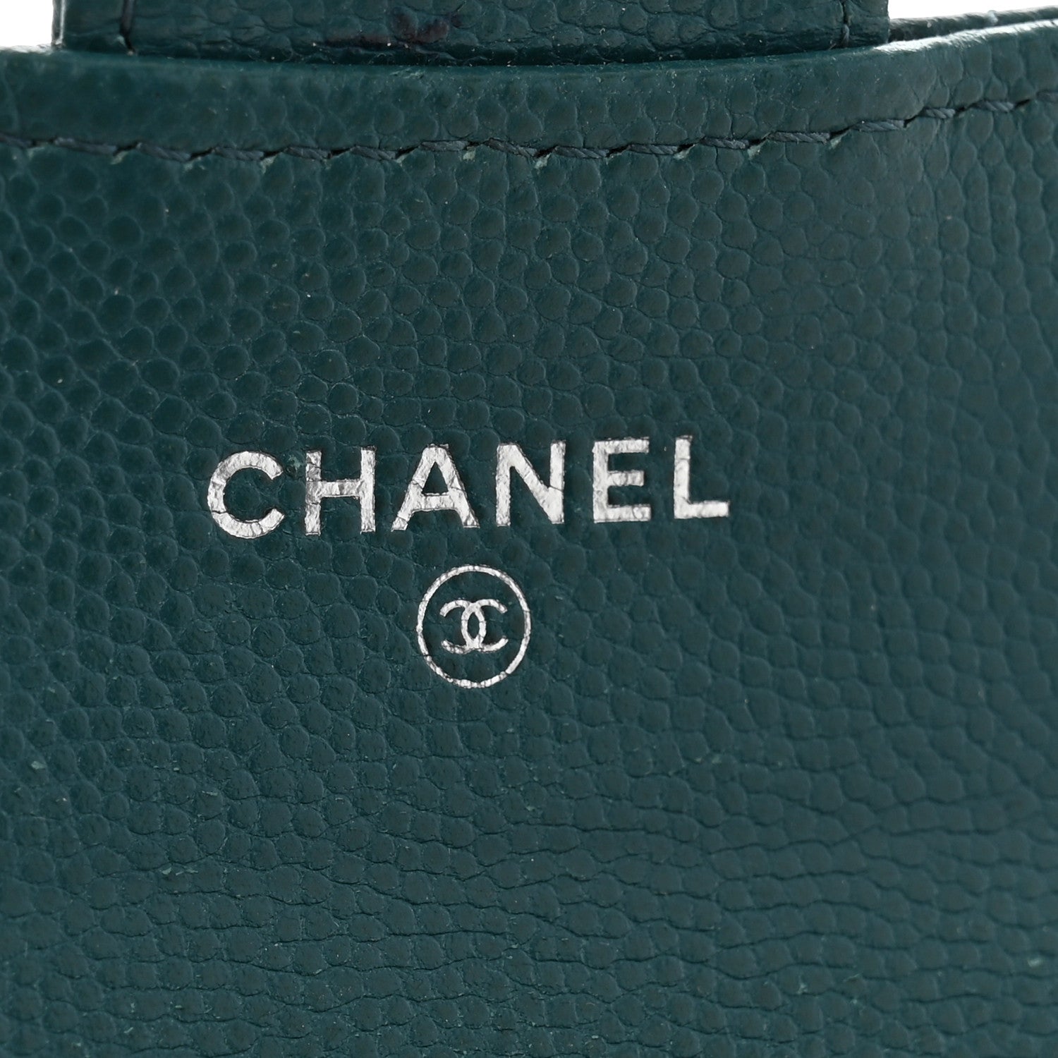 Caviar Quilted Flap Card Holder Turquoise