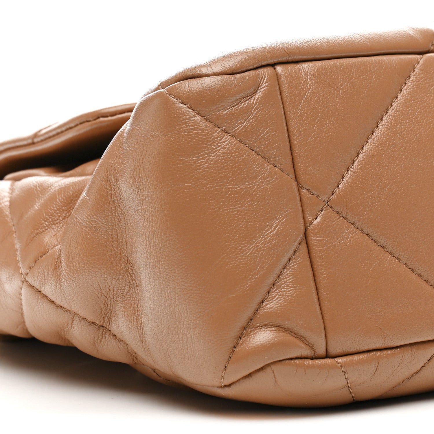 Lambskin Quilted Large Chanel 19 Flap Brown
