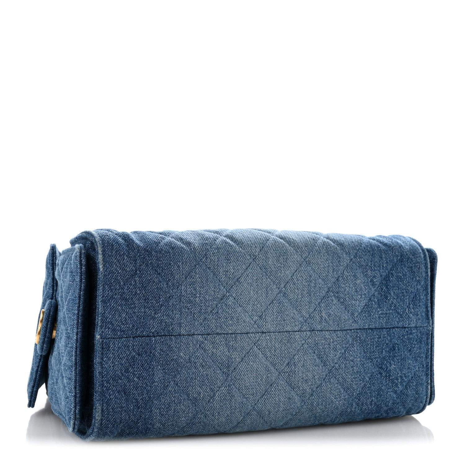 Washed Denim Quilted Small Chanel 25 Handbag Blue