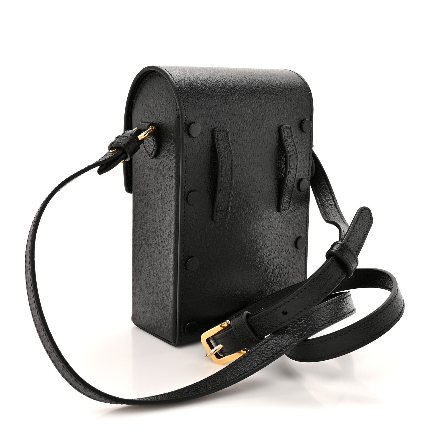 Dollar Calfskin Vertical Horsebit 1955 Crossbody Bag Black