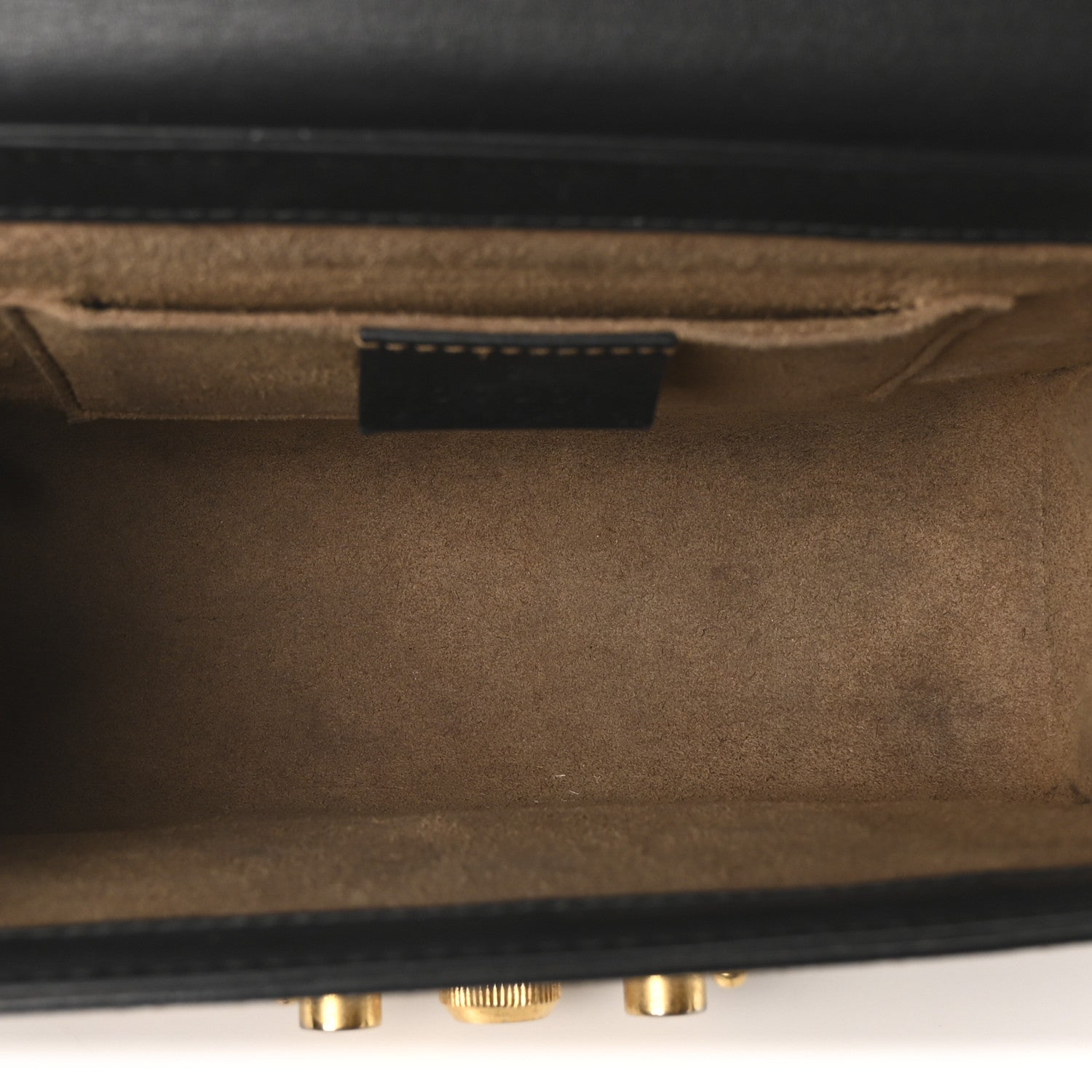 GG Supreme Monogram Calfskin Small Padlock Shoulder Bag Beige Black Cuir
