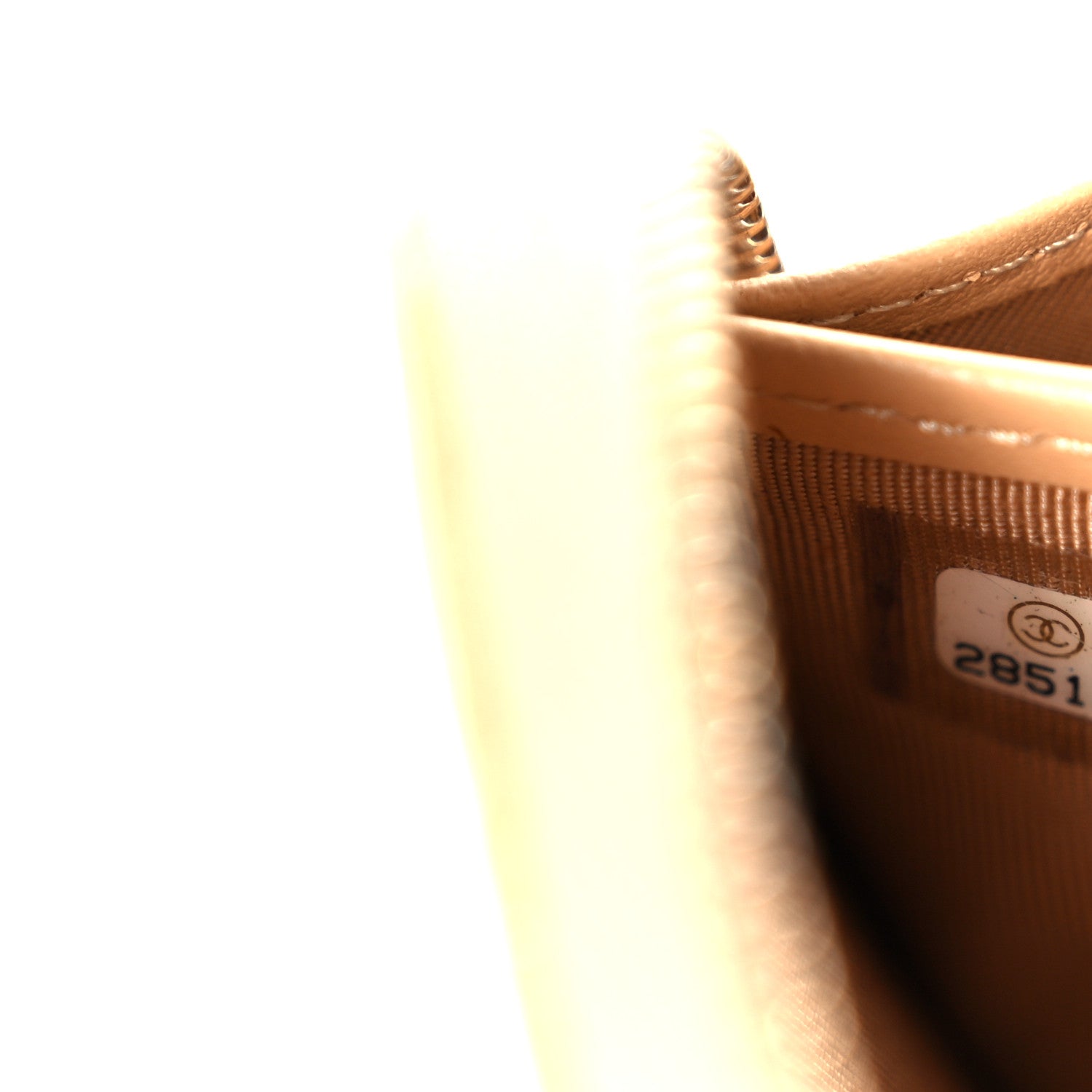 Caviar Quilted Large Gusset Zip Around Wallet Beige Clair