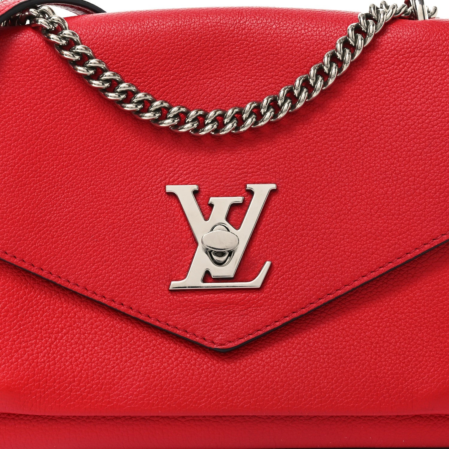 Soft Calfskin My Lockme Chain Bag BB Poppy