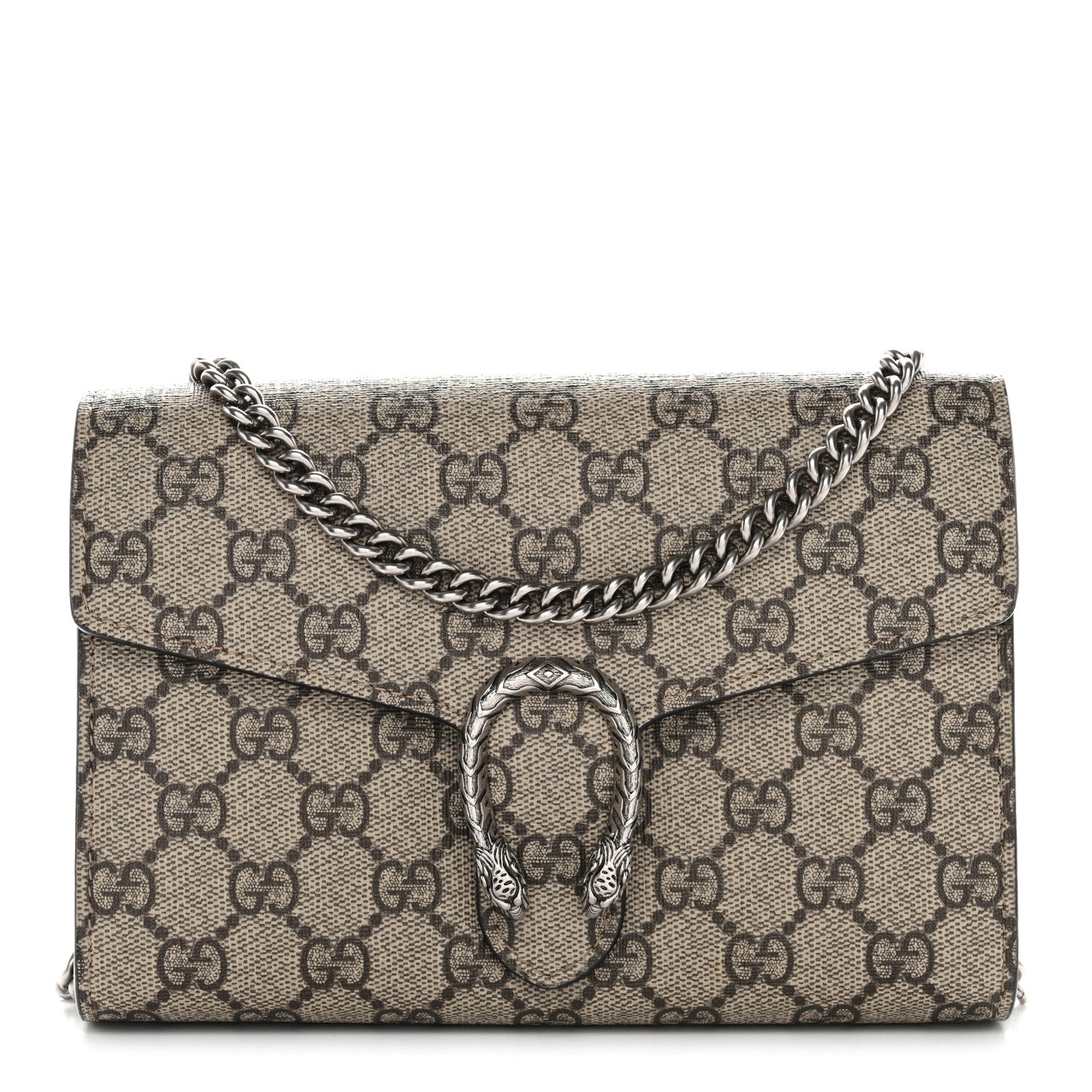 GG Supreme Monogram Mini Dionysus Chain Wallet Beige Taupe